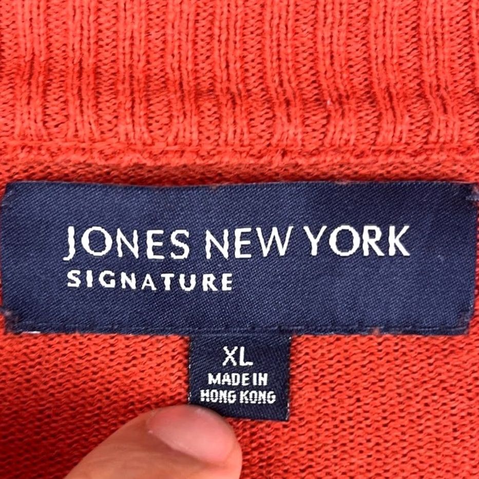 Jones New York Jones New York Womens Cardigan Orange Cashmere Wool Button Up Roll Tab Sleeve XL Size XL / US 12-14 / IT 48-50 - 6 Thumbnail