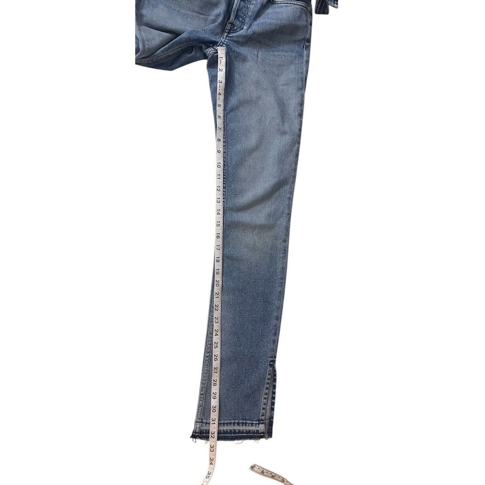 COTTONCITIZEN Cotton Citizen High Split Skinny Leg Frayed Hem Belted sz 27 Size 27" / US 4 / IT 40 - 6 Thumbnail