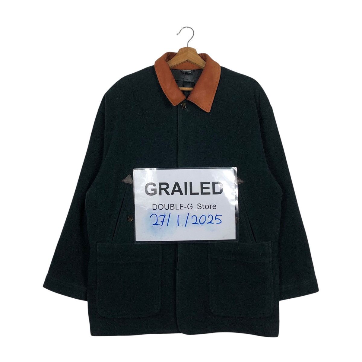 Issey Miyake 📌Vintage Chore Jacket Intermezzo Japan Leather Collar Size US L / EU 52-54 / 3 - 1 Thumbnail