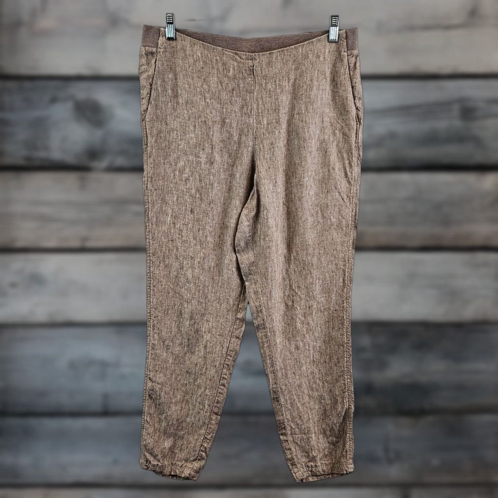 J. Jill J Jill Love Linen Womens Pants Sz Medium Tall Brown Pull On Mid Rise Size 32" / US 10 / IT 46 - 1 Thumbnail