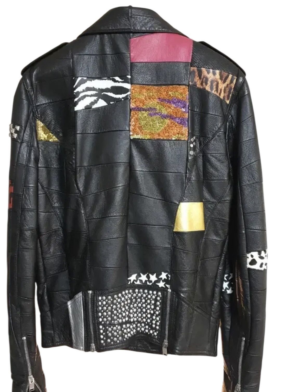 Saint Laurent Paris Saint Laurent Hedi Slimane Patchwork Leather Jacket Size US S / EU 44-46 / 1 - 4 Thumbnail