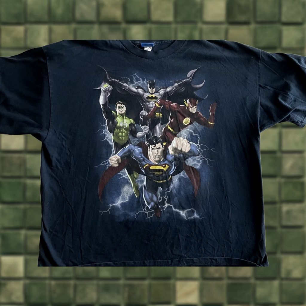 Vintage Vintage Justice League Shirt Mens 3XL Black DC Comics Superman Batman Flash Tee Size US XXL / EU 58 / 5 - 1 Thumbnail