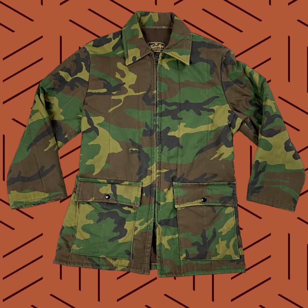 Vintage VINTAGE VTG TIMBER KING CAMO QUILTED JACKET COAT MEN GREEN LARGE Size US L / EU 52-54 / 3 - 1 Thumbnail