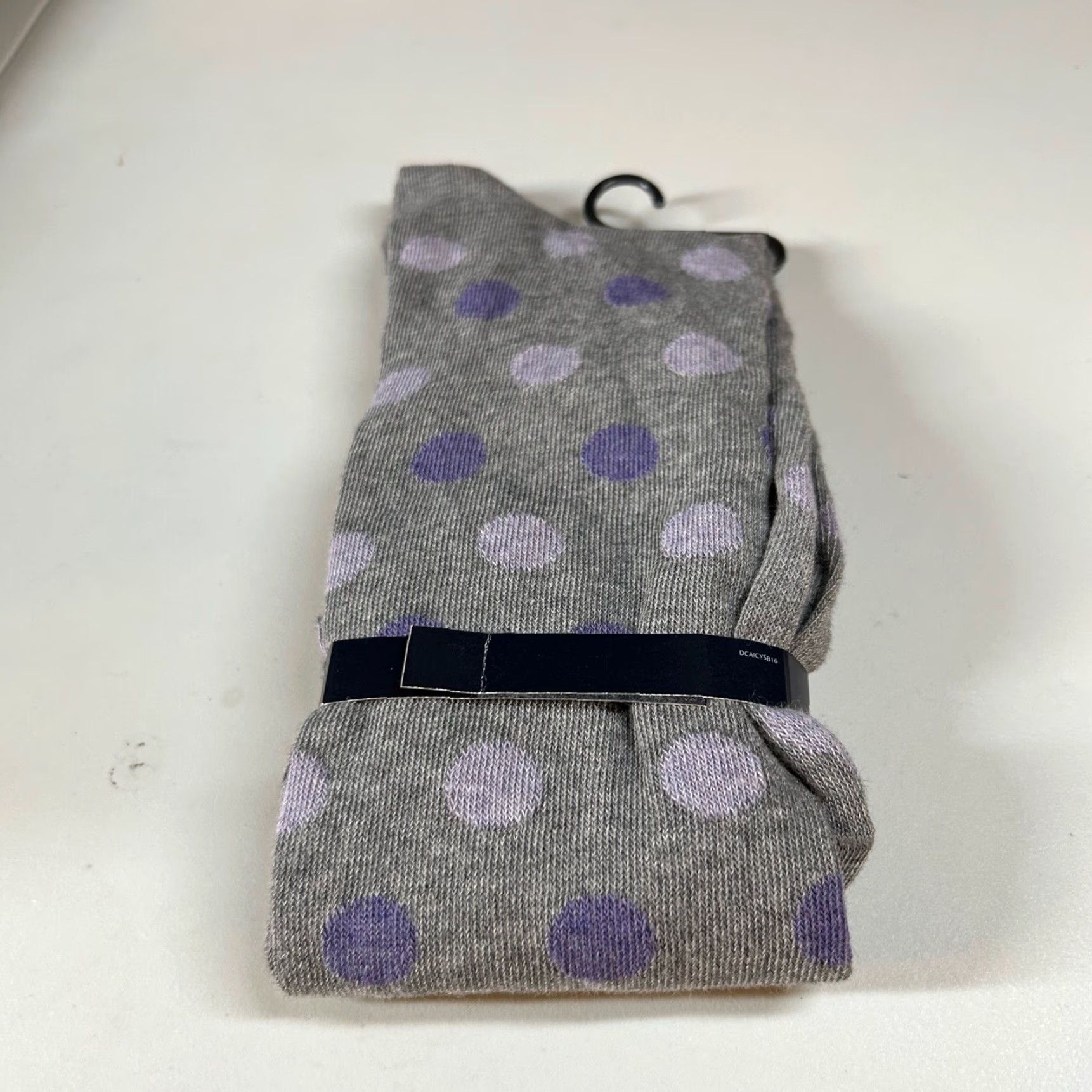 Cremieux VINTAGE Cremieux Italian Cotton Yarn Dress Socks Polka Dot Gray Purple Size 6-12.5 Mens Socks Size ONE SIZE - 5 Thumbnail