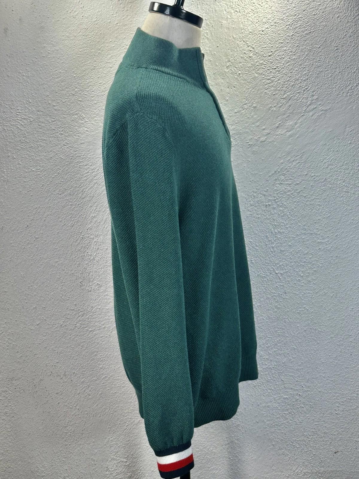 Tommy Hilfiger Tommy Hilfiger Men's Large Green 1/4 Zip Heavy Pullover Size US L / EU 52-54 / 3 - 4 Thumbnail