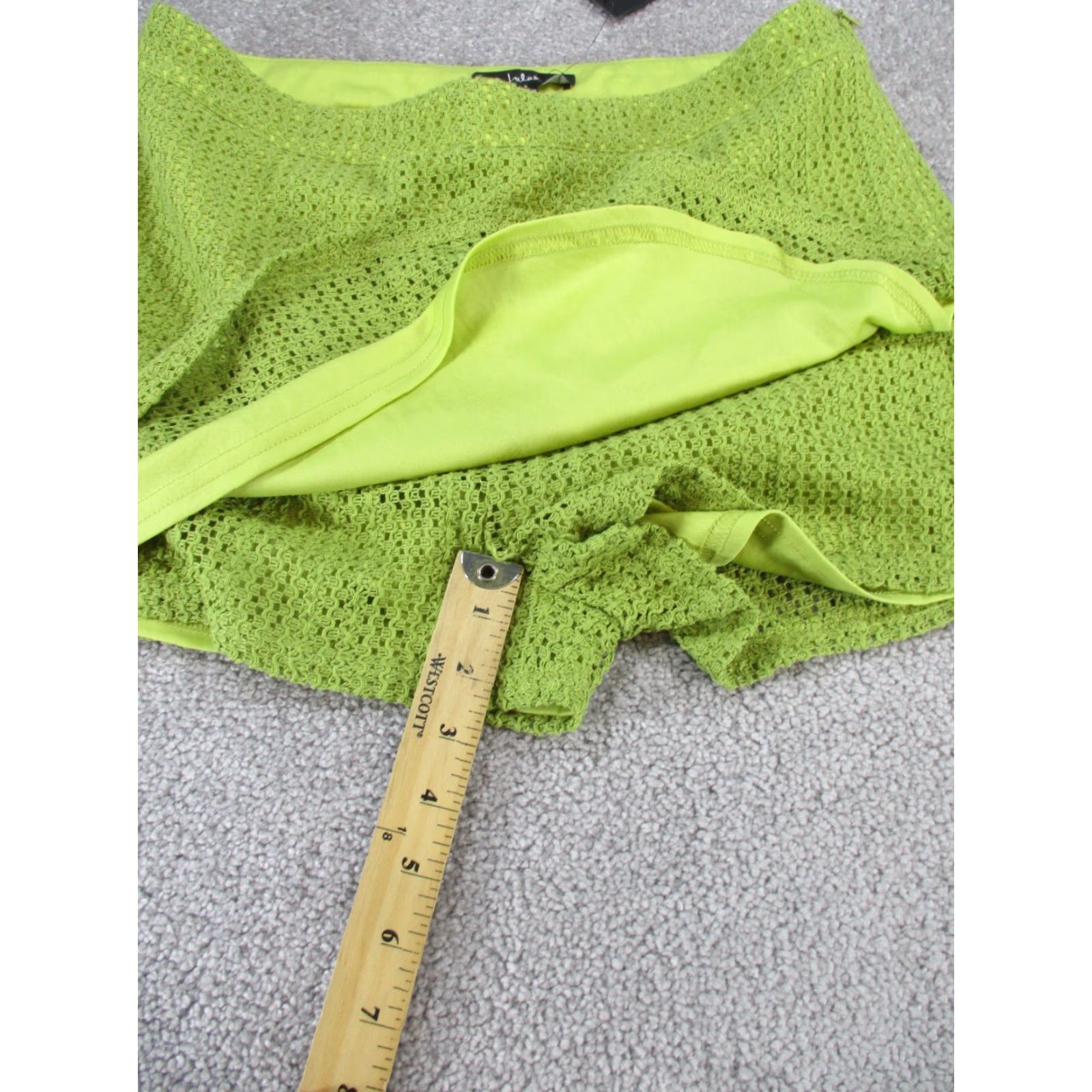 Lulus Lulus Mini Skort Womens Large Green Crochet Eyelet NEW Size 36" / US 14 / IT 50 - 5 Thumbnail