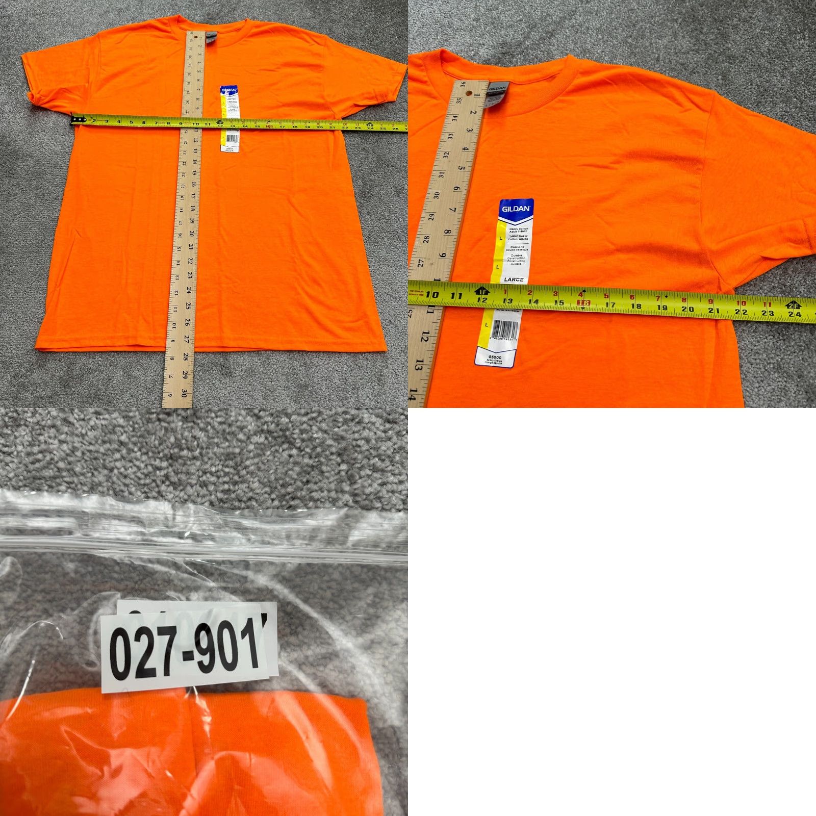 Gildan Gildan Heavy Cotton Shirt Mens Large Orange Crew Neck Short Sleeve Solid NWT New Size US L / EU 52-54 / 3 - 8 Thumbnail