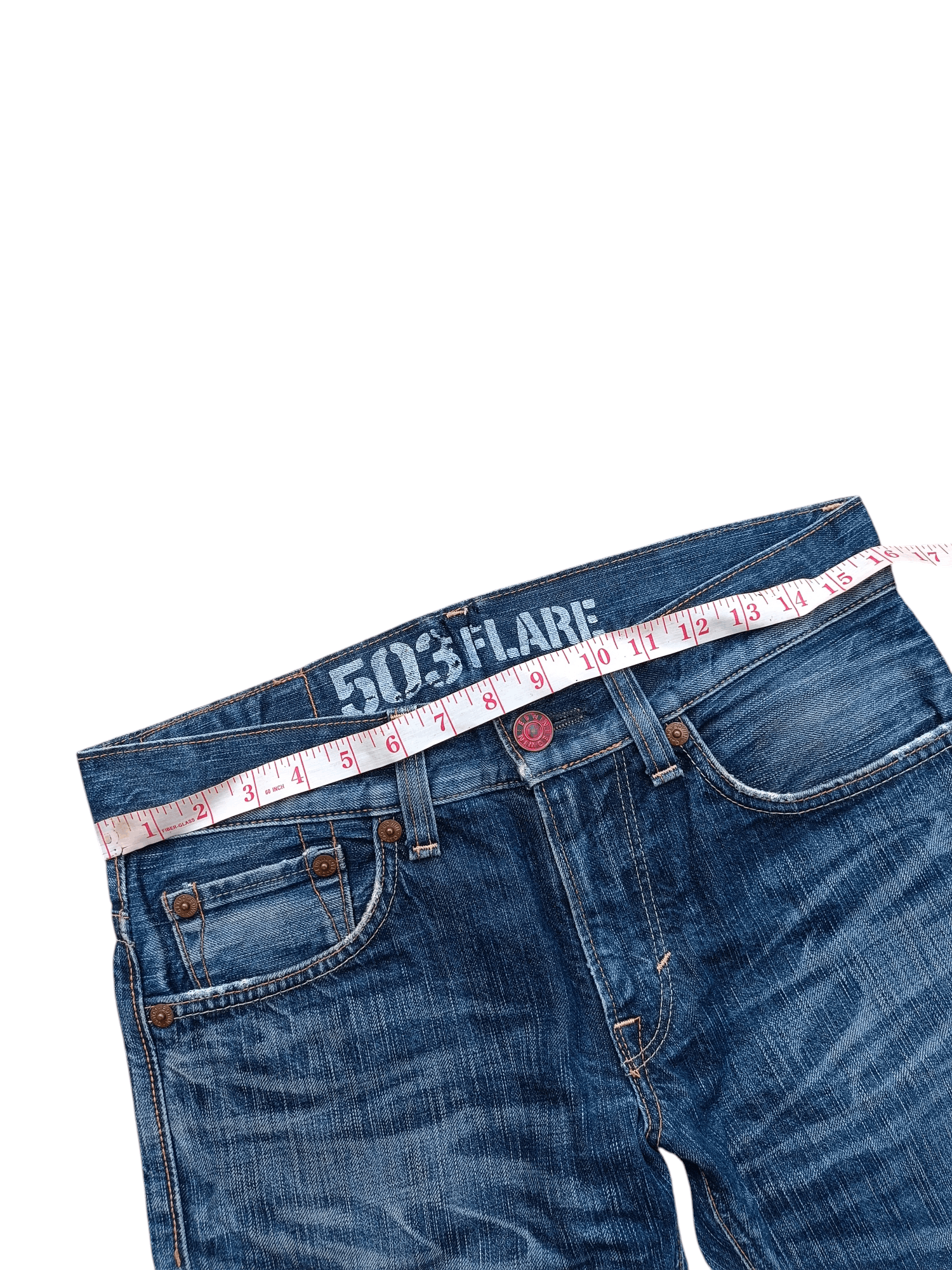Edwin FLARED 90s Edwin 503 Flare BlueTrip Whiskers Faded Jeans Size US 32 / EU 48 - 7 Thumbnail