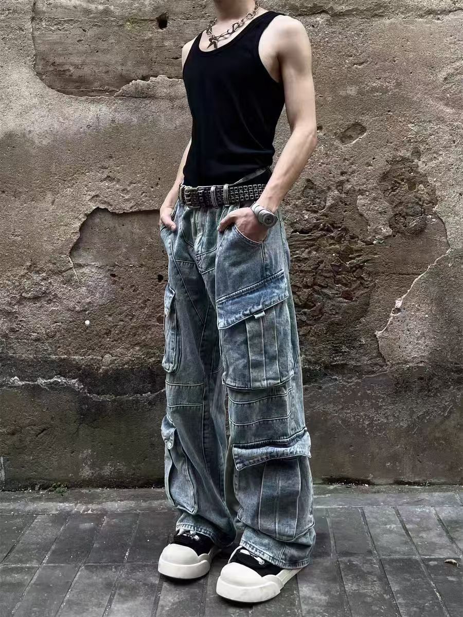 Japanese Brand × Jean Vintage heavyweight big pocket baggy jeans Size US 32 / EU 48 - 2 Thumbnail