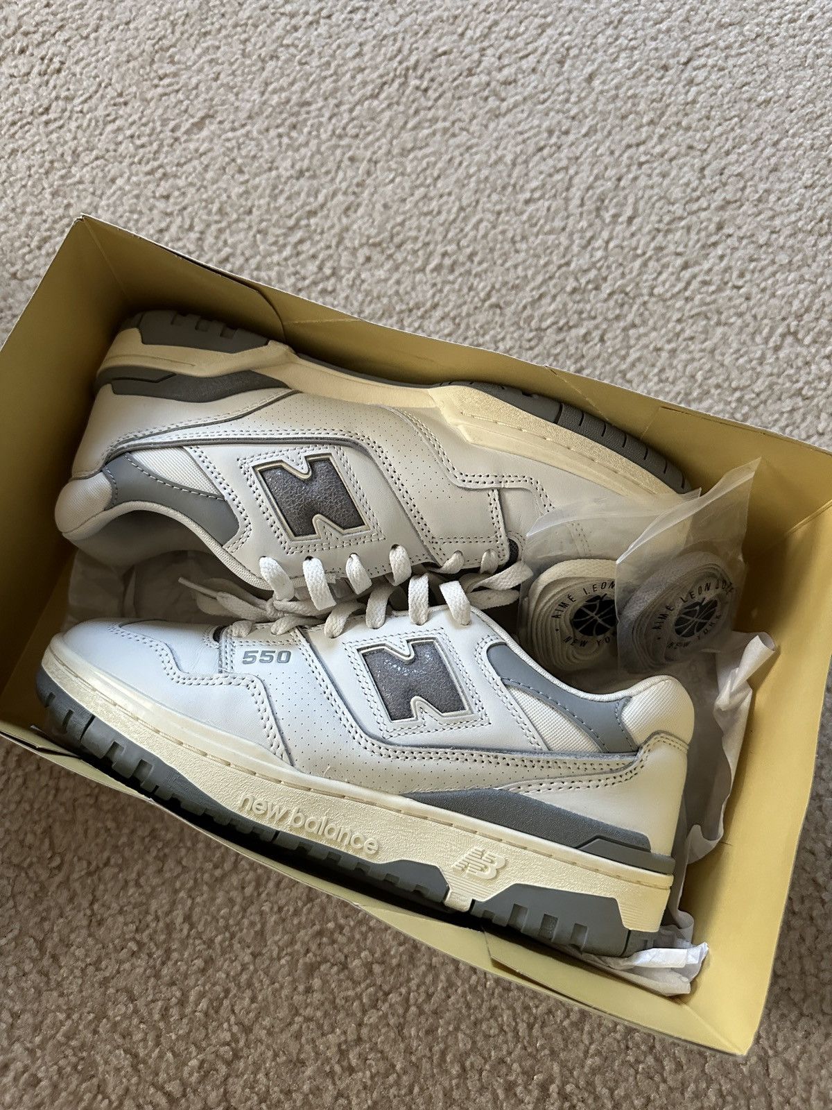 image of 550 Aime Leon Dore White Grey Size Us 8 Shoes in White Gray, Men's
