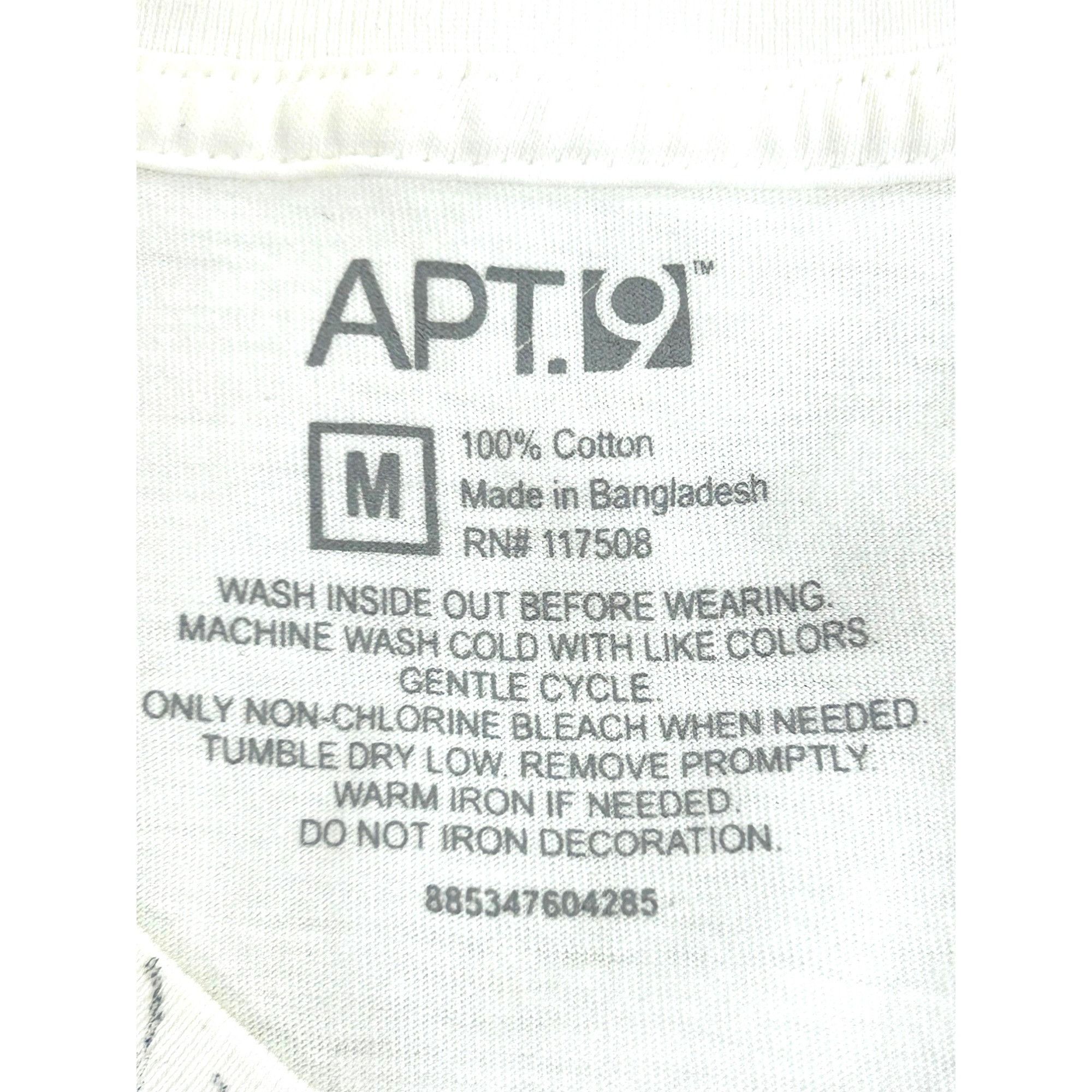 Apt. 9 Apt. 9 Men’ T-Shirt M Vtg Short Sleeve V-Neck White Blue Gr Size US M / EU 48-50 / 2 - 5 Thumbnail