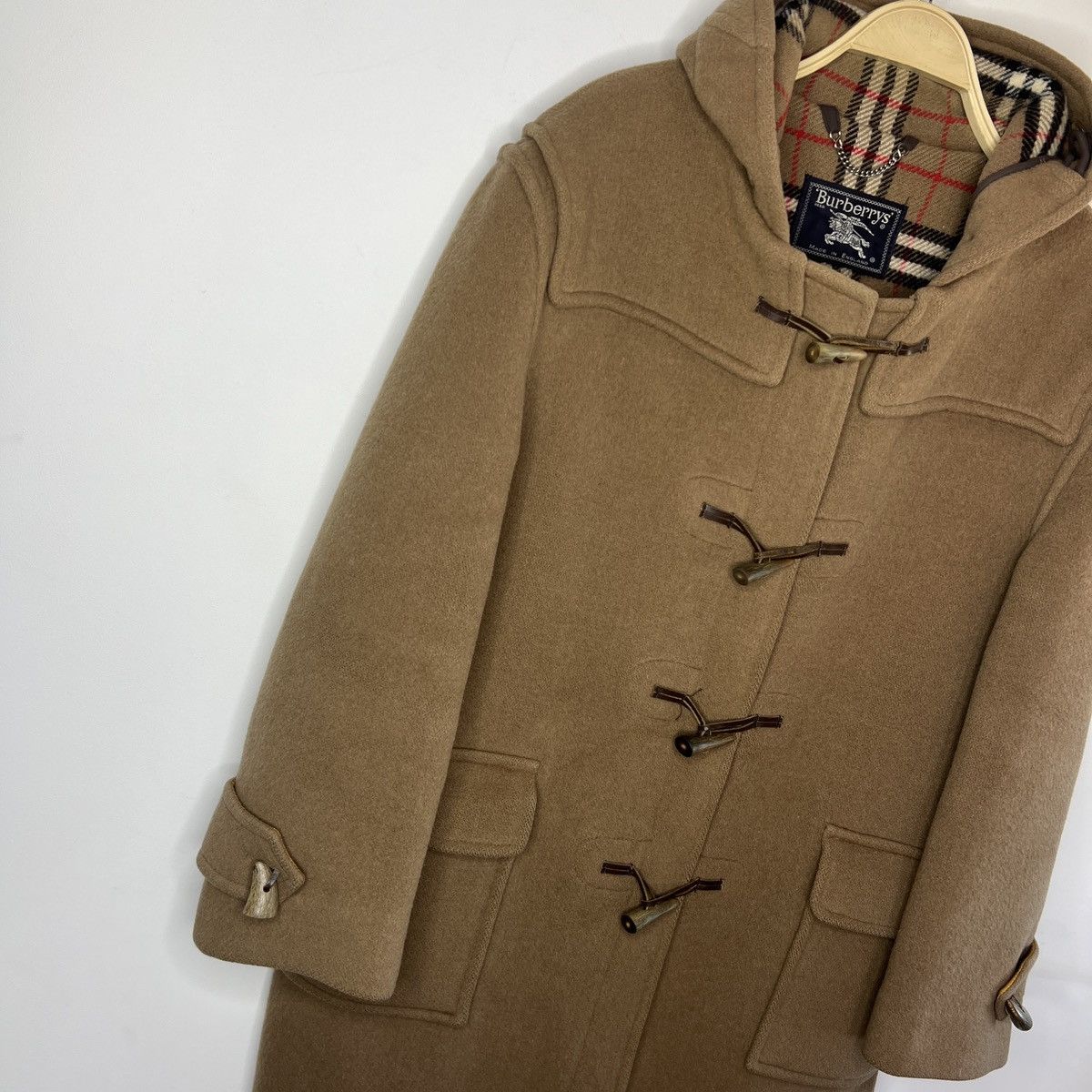 Burberry × Other UK BROWN BURBERRY DUFFLE COAT JACKET BLAZER WOOL ENGLAND OLD Size US L / EU 52-54 / 3 - 4 Thumbnail