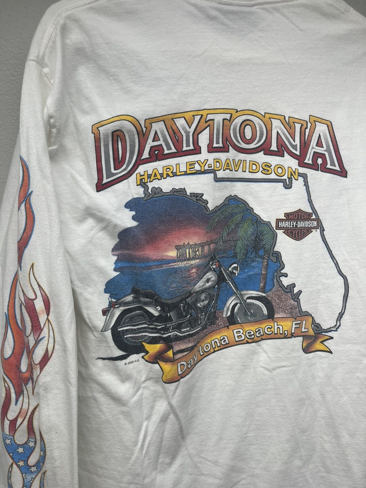 Harley Davidson 01 Harley Davidson USA Flag Flame Daytona Beach Longsleeve Size US M / EU 48-50 / 2 - 7 Thumbnail