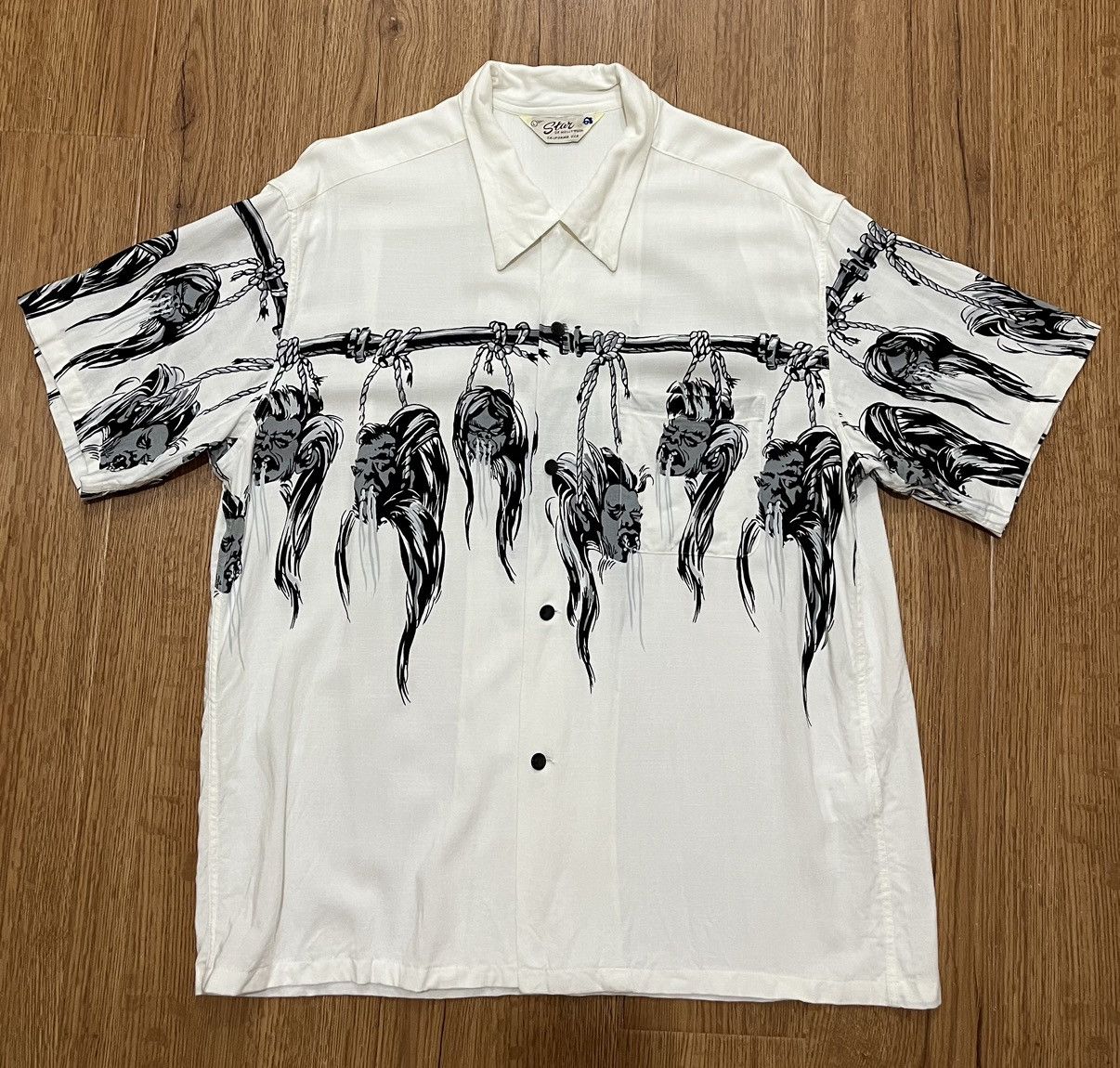 Star Of Hollywood STAR OF HOLLYWOOD × BEAMS SHRUNKEN HEAD Rayon Open Shirt Size US L / EU 52-54 / 3 - 2 Thumbnail