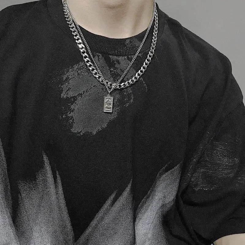Jewelry × Vintage Fashion Eros Venus Double Layer Cuban Chain Pendant Necklace Size ONE SIZE - 5 Thumbnail