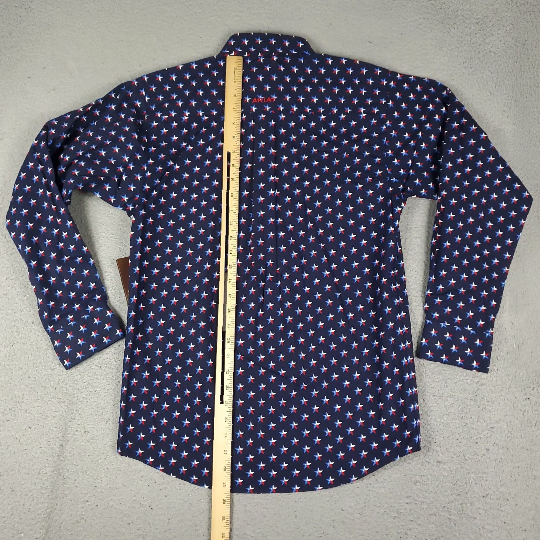 Ariat Ariat Shirt Mens XS Blue Western Pearl Snap Button Long Sleeve Star Print Officials? Size US XS / EU 42 / 0 - 3 Thumbnail