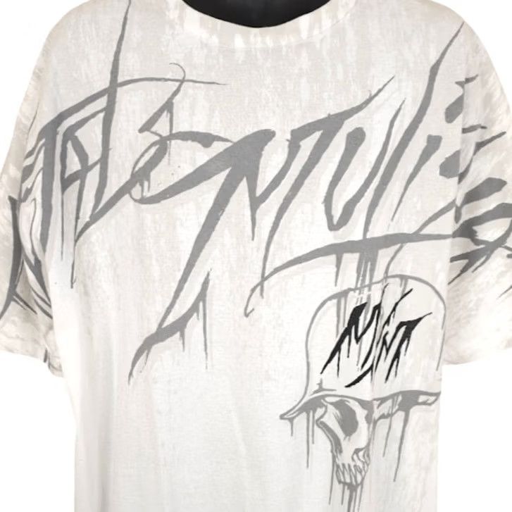 Metal Mulisha VINTAGE Metal Mulisha T Shirt Mens 2XL White All Over Print Skull Cesspool Tee NEW Size US XXL / EU 58 / 5 - 2 Thumbnail