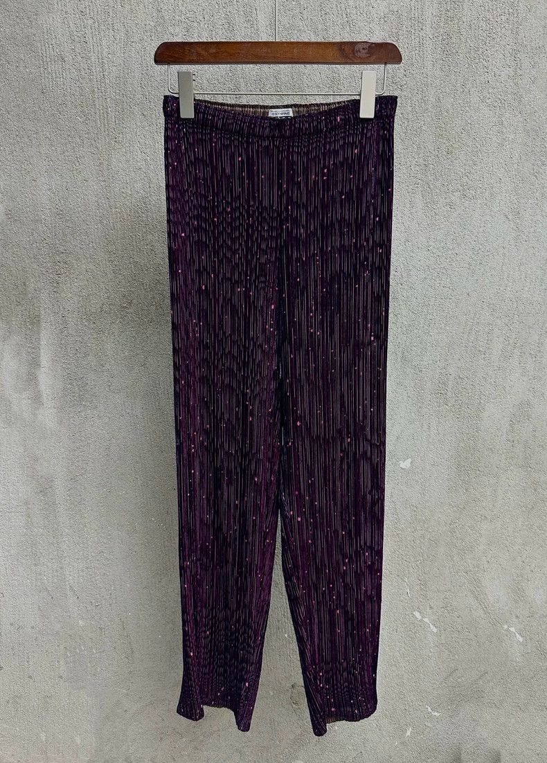 Issey Miyake Issey Miyake size:1 Purple velvet polka dot pleated pants Size 31" - 1 Thumbnail