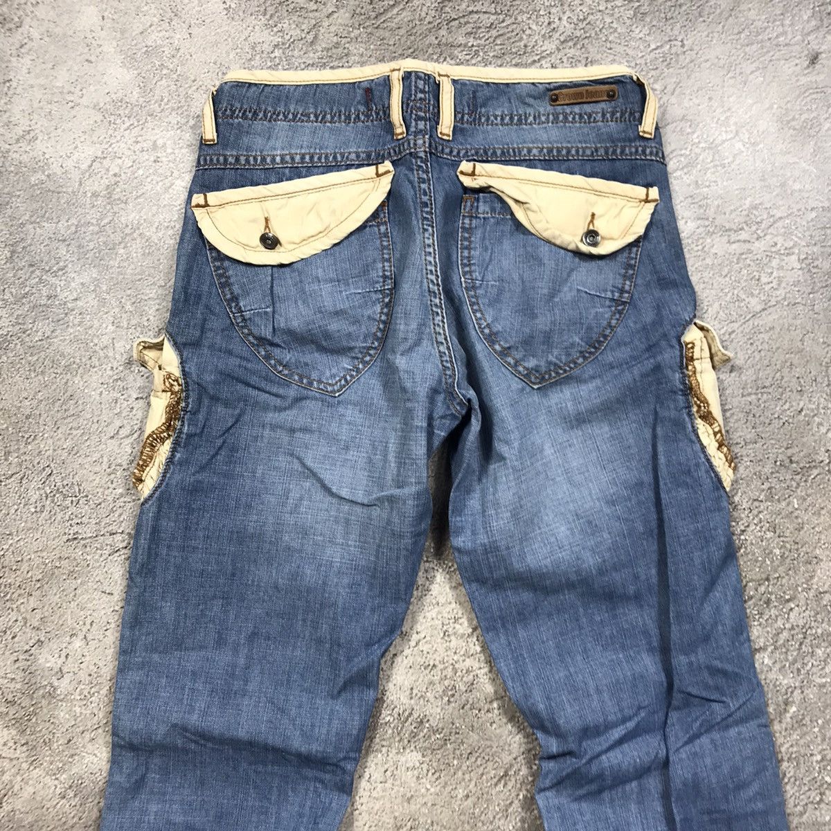 Vintage Vintage 90s Distressed Baggy Cargo Jeans Skate Y2K Logo 26 Size 26" / US 2 / IT 38 - 5 Thumbnail