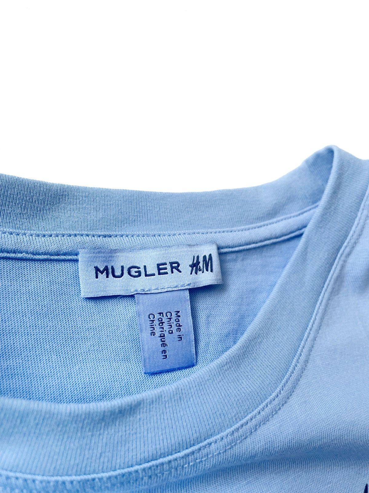 H&M × Thierry Mugler Thierry Mugler X H&M Blue Big Logo Women T-Shirt 100% Cotton Size L / US 10 / IT 46 - 5 Thumbnail