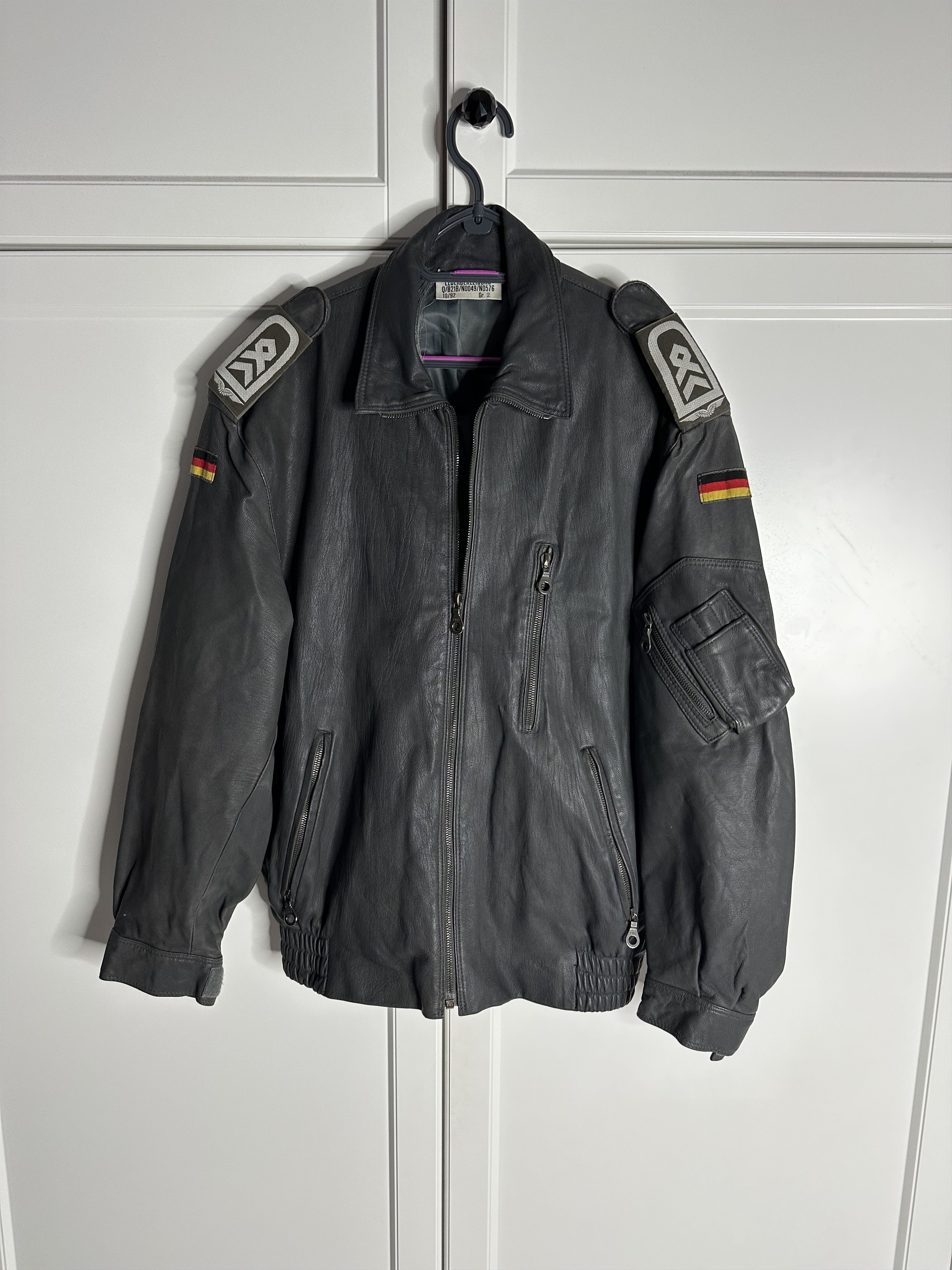 Vintage Vintage German Military Leather Jacket 1992 Grailed