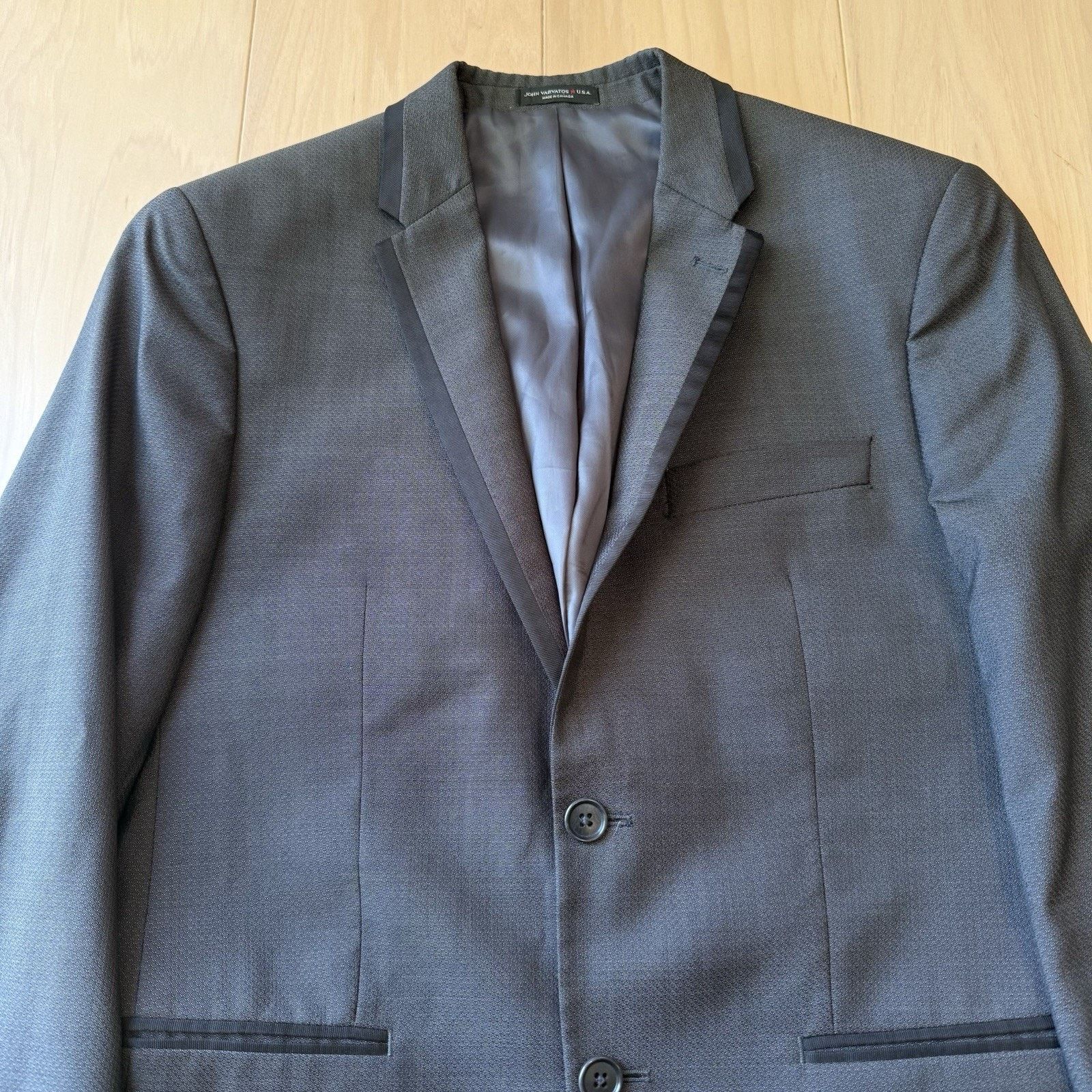 John Varvatos John Varvatos Blazer Medium Gray Black Wool Soho Fit Jacket Size 40R - 3 Thumbnail