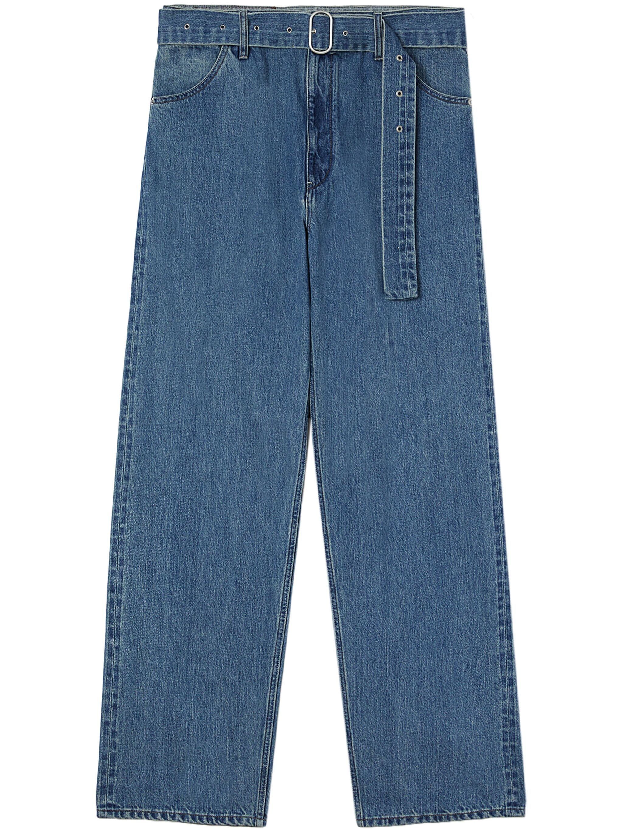 Jil Sander o1s22i1n1024 Matching Belt Jeans in Blue Size US 31 - 1 Thumbnail