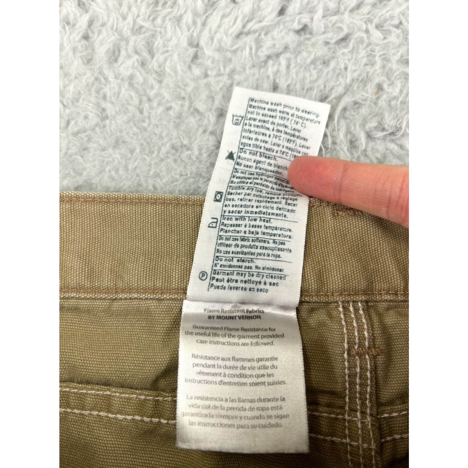 Carhartt Carhartt Pants Mens 38 Beige Duck Fabric Loose Fit FR Cat 2 2112 Cotton Blend Denim Straight 5-Pocket Relaxed Casual Workwear USA Men Size US 38 / EU 54 - 4 Thumbnail