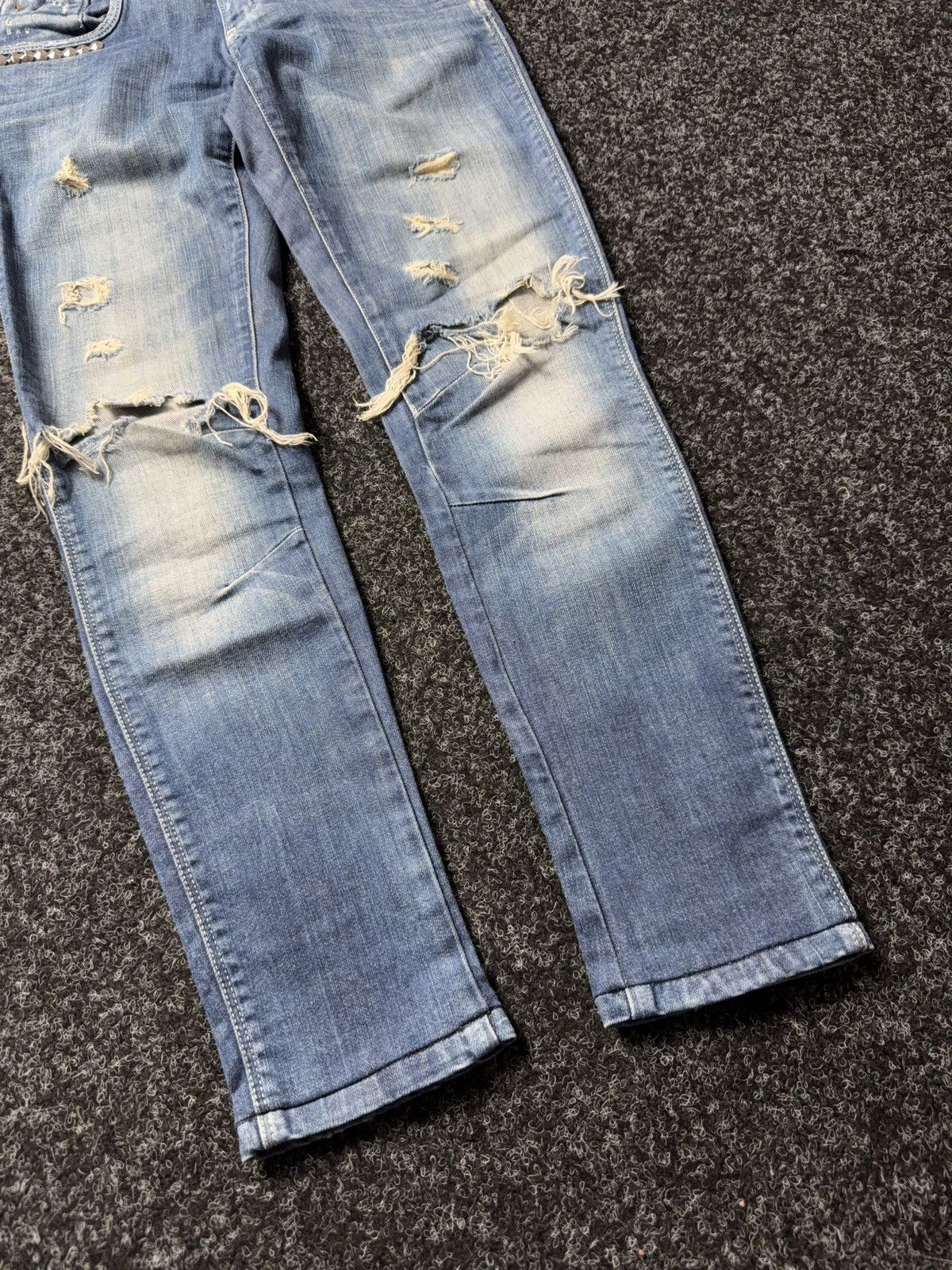 G-Star 00s G-Star RAW 3301 Distressed Punk Rock Denim Jeans Y2K Size 25" / US 0 / IT 36 - 3 Thumbnail