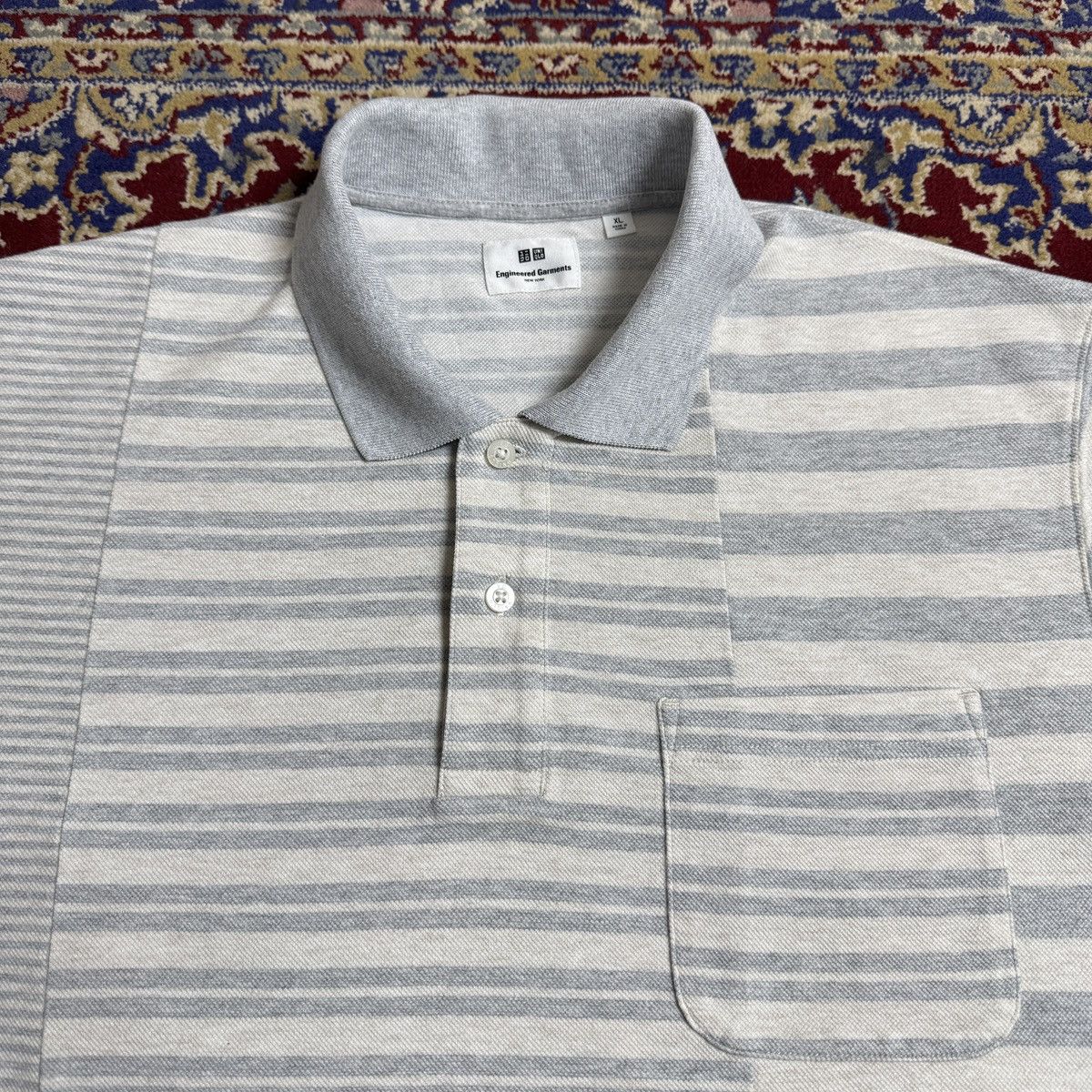 Engineered Garments × Uniqlo Engineered Garments Patchwork Striped Polo Tee Japanes brand Size US XL / EU 56 / 4 - 1 Thumbnail