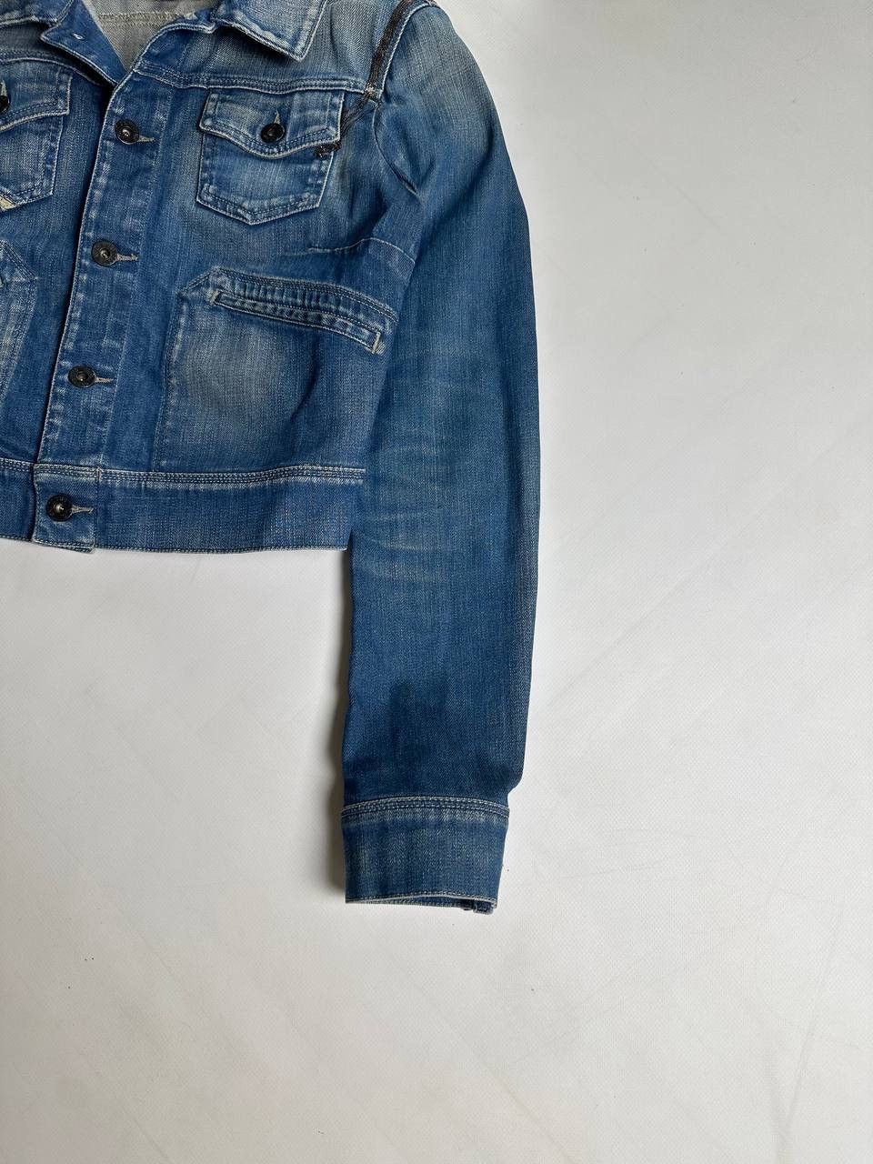 Diesel Vintage 00s Diesel Washed Cropped Denim Jacket Size M / US 6-8 / IT 42-44 - 3 Thumbnail