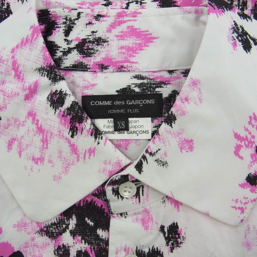 Comme des Garcons Homme Plus Shirt Flower Print All-Over Floral Long Sleeve White Pink Size US XS / EU 42 / 0 - 3 Thumbnail