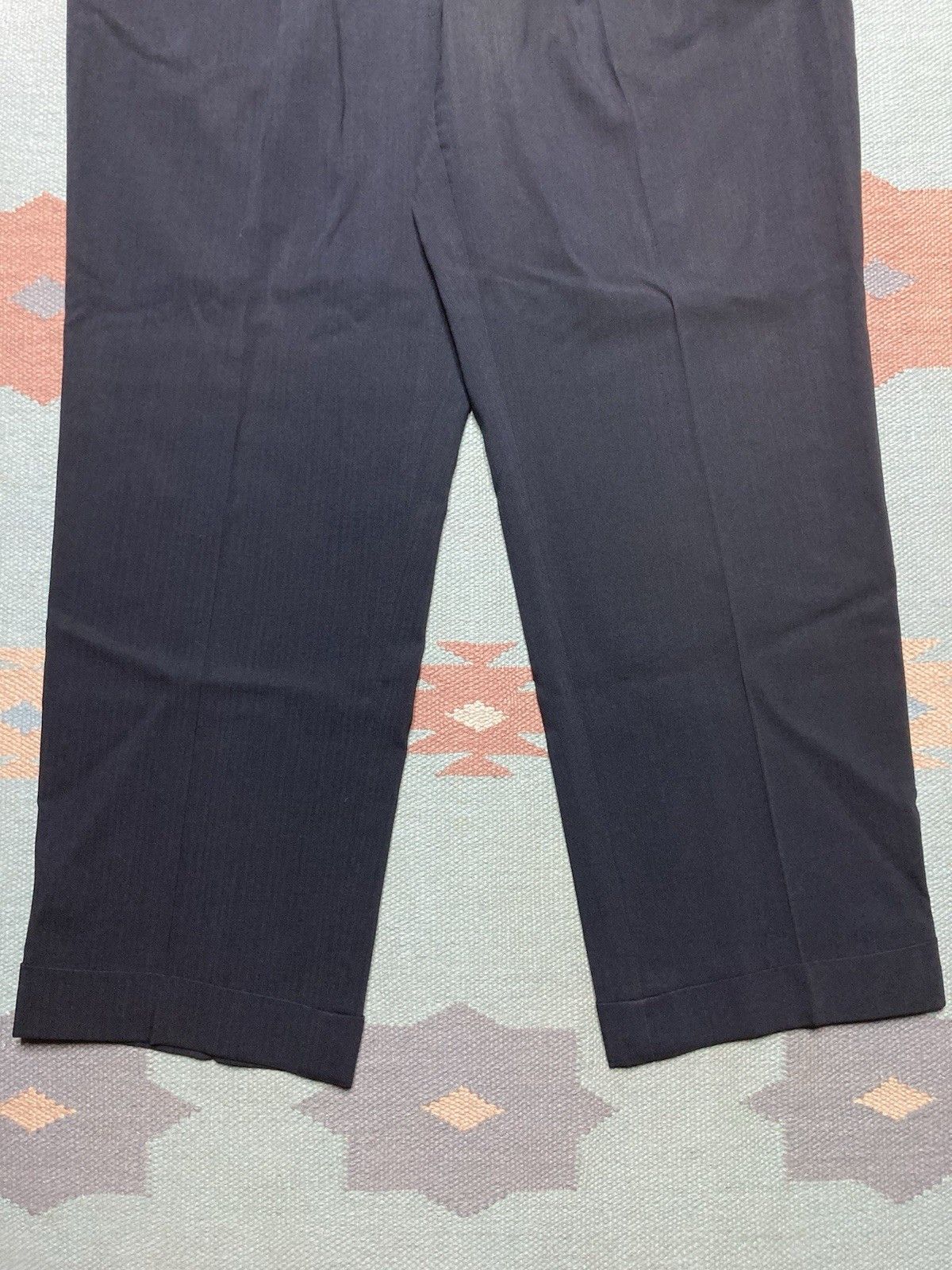 Vintage 50s drop loop pants men slacks black rockabilly rayon? 36x29 Size US 36 / EU 52 - 2 Thumbnail