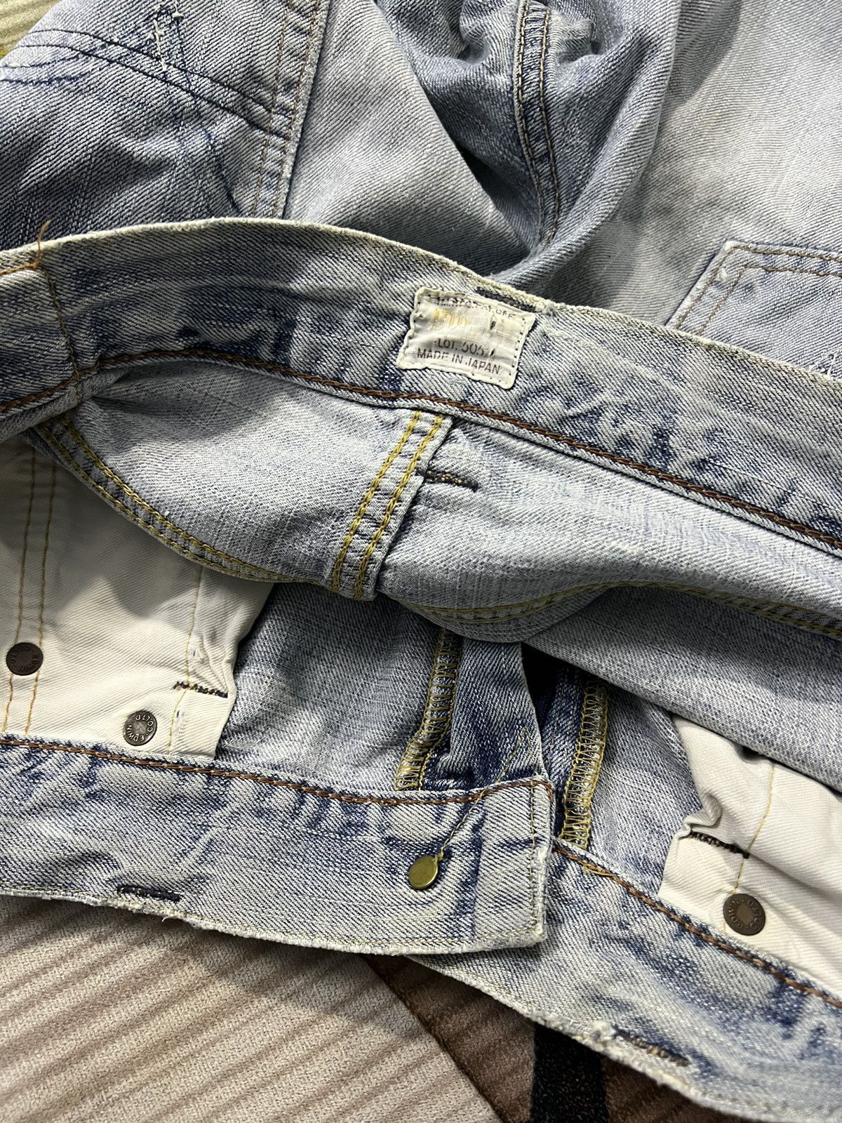 Edwin × If Six Was Nine 💥Baggy💥VINTAGE EDWIN 505z SELVEDGE DISTRESSED BAGGY JEANS Size US 33 - 12 Thumbnail
