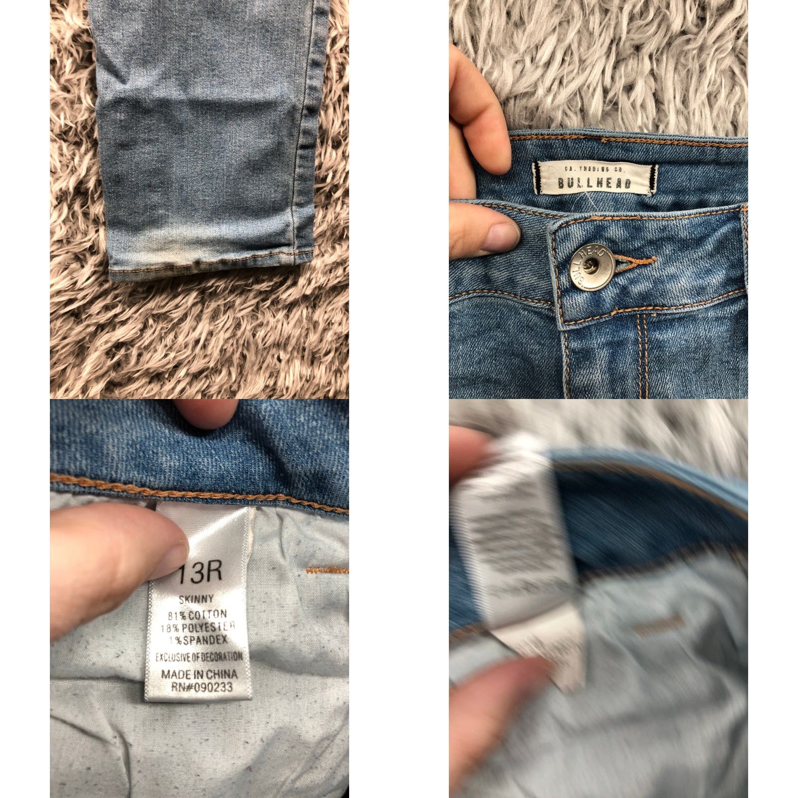 Denime VINTAGE Bullhead Jeans Size 13 Juniors Mid Rise Light Wash Blue Denim 5-Pocket Design Womens Size 34" / US 12 / IT 48 - 8 Thumbnail