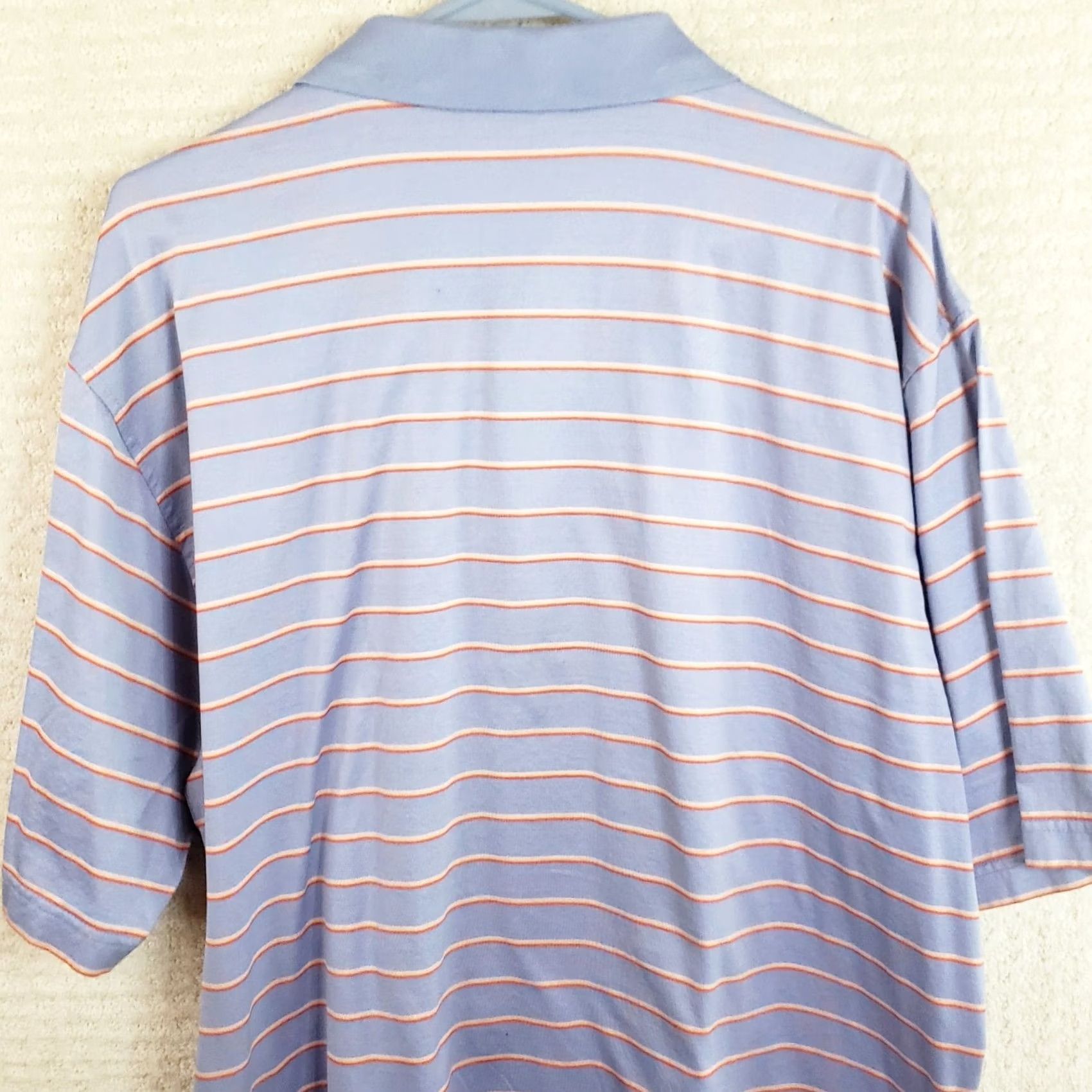 Peter Millar Peter Millar Golf Shirt Men L Blue Striped Cotton Polo Size US L / EU 52-54 / 3 - 7 Thumbnail
