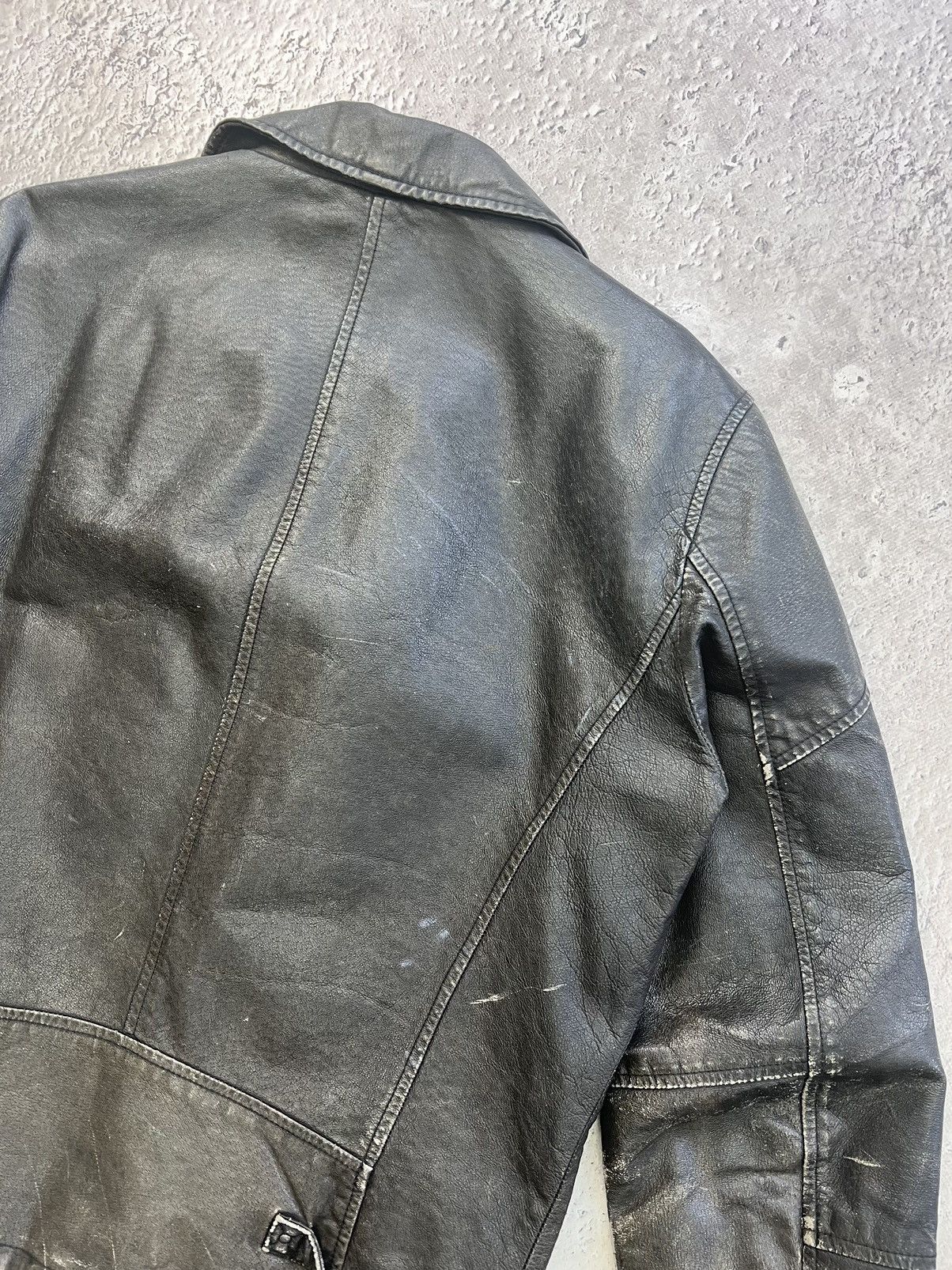 Leather Vintage Avantgarde Biker Cropped Leather Jacket Size US M / EU 48-50 / 2 - 11 Thumbnail