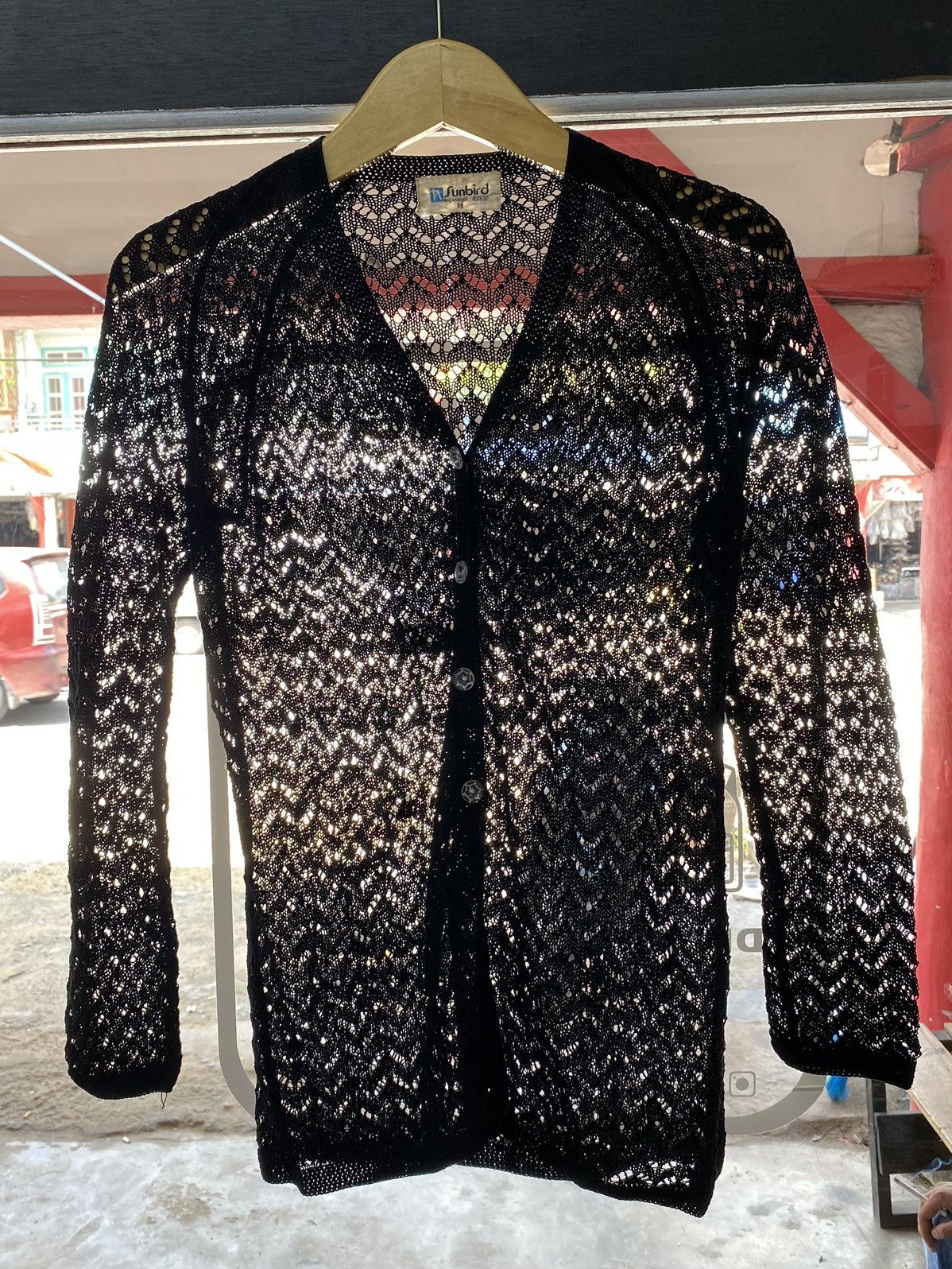 Beauty Beast × Le Grande Bleu (L.G.B.) Y2K 2000s nagasakiya japan open knit fishnet cardigan Size S / US 4 / IT 40 - 7 Thumbnail