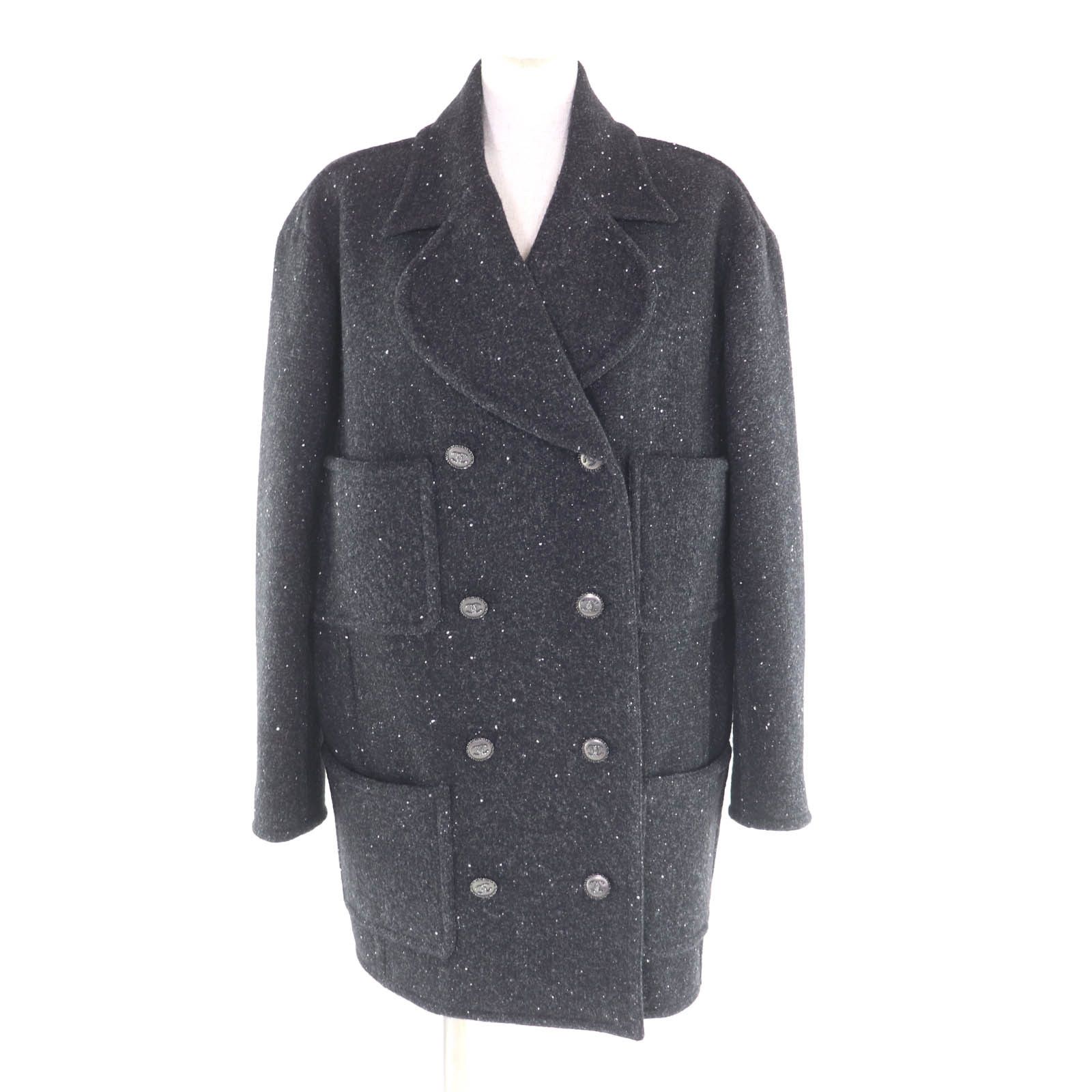 Chanel Chanel Chanel Cotton Wool Coat Textile Outerwear P71167 DUTY FREE for USA Size ONE SIZE - 1 Thumbnail