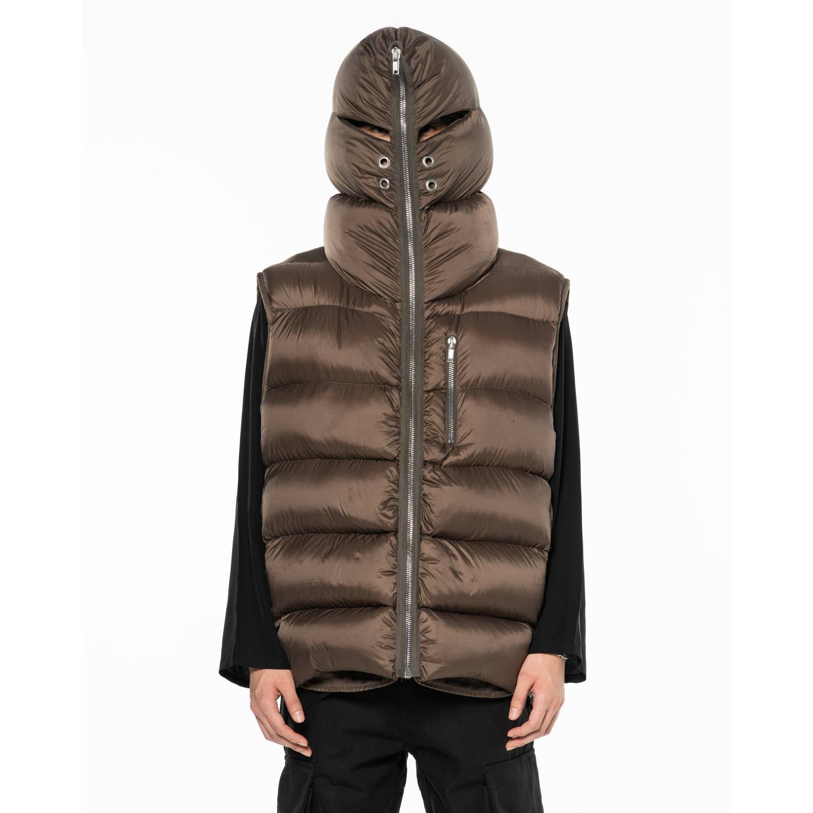 image of Rick Owens Fullzip Gimp Jacket in Brown, Men's (Size Large)