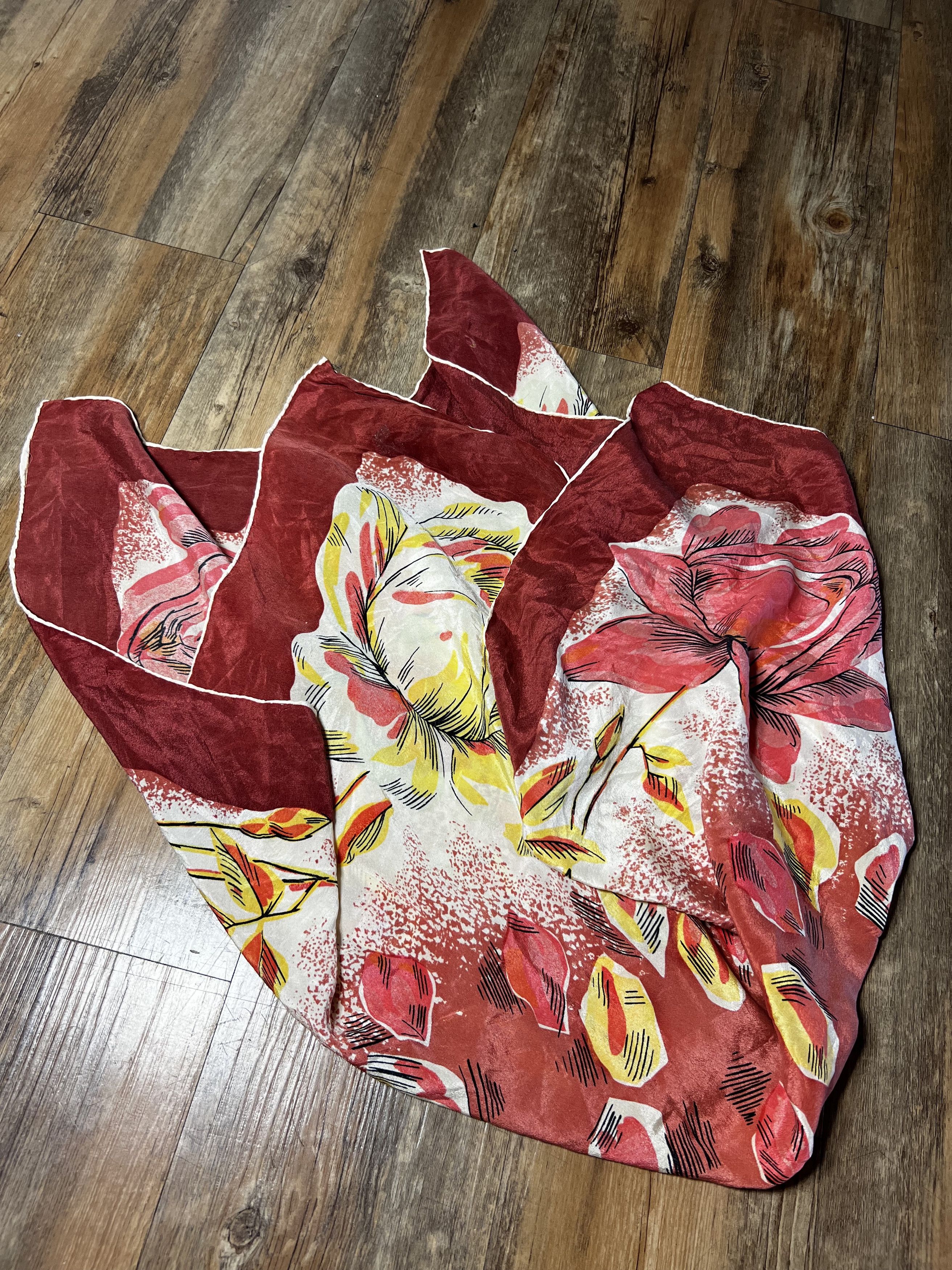 Vintage Vintage 1960's Floral Print Scarf Size ONE SIZE - 7 Thumbnail