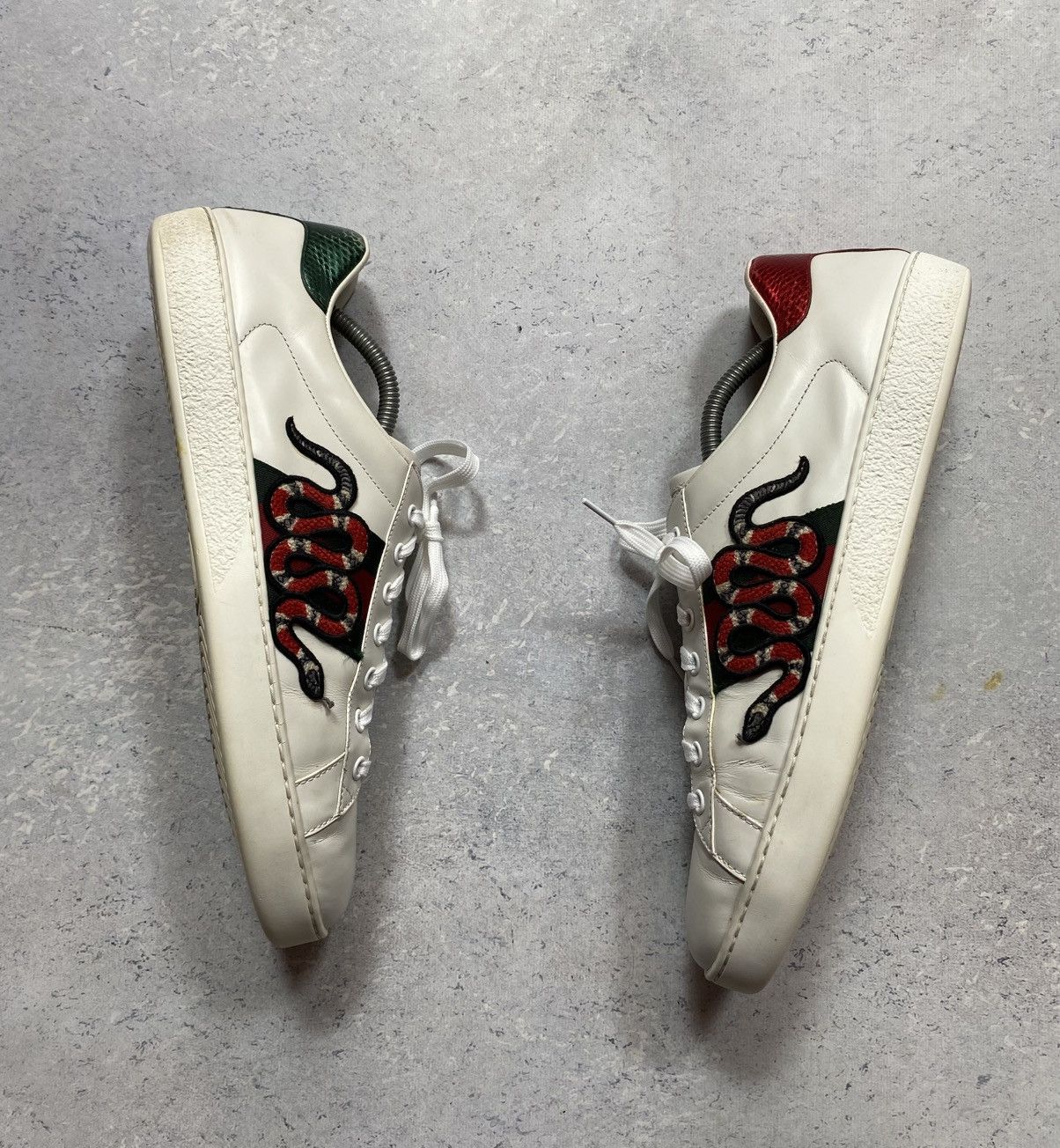 Gucci Gucci Ace Snake White Leather Shoes Trainers UK11 US11.5 Size US 11.5 / EU 44-45 - 2 Thumbnail