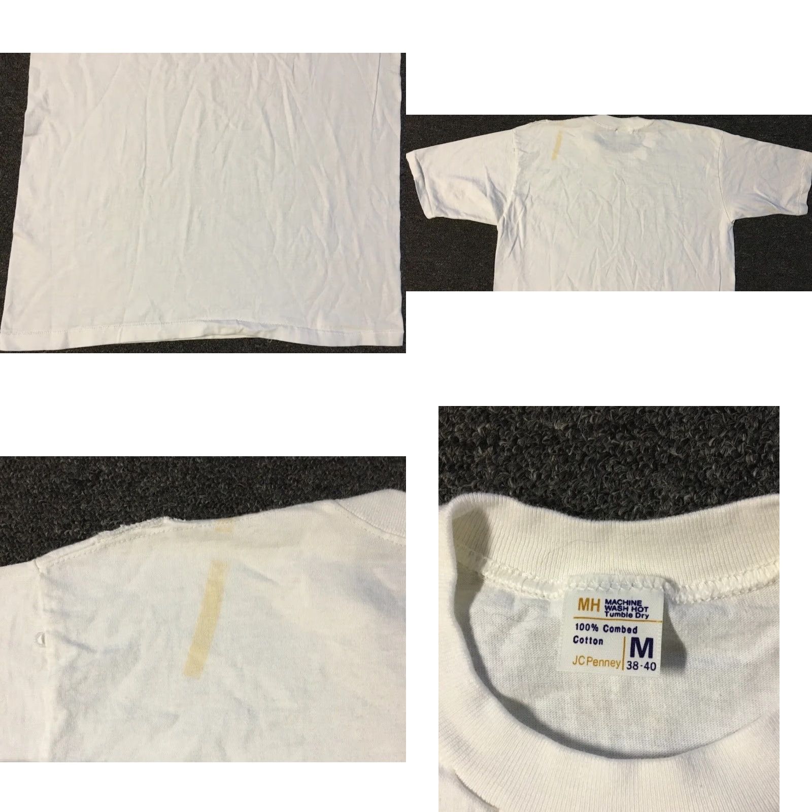 JCPenney VINTAGE JC Penney Shirt M White 80s 90s Biker Punk Grunge Skate Track & Field Mechanic Trucker Vintage 80s 90s USA USA Mens T-Shirt Single Stitch — Size US M / EU 48-50 / 2 - 8 Thumbnail