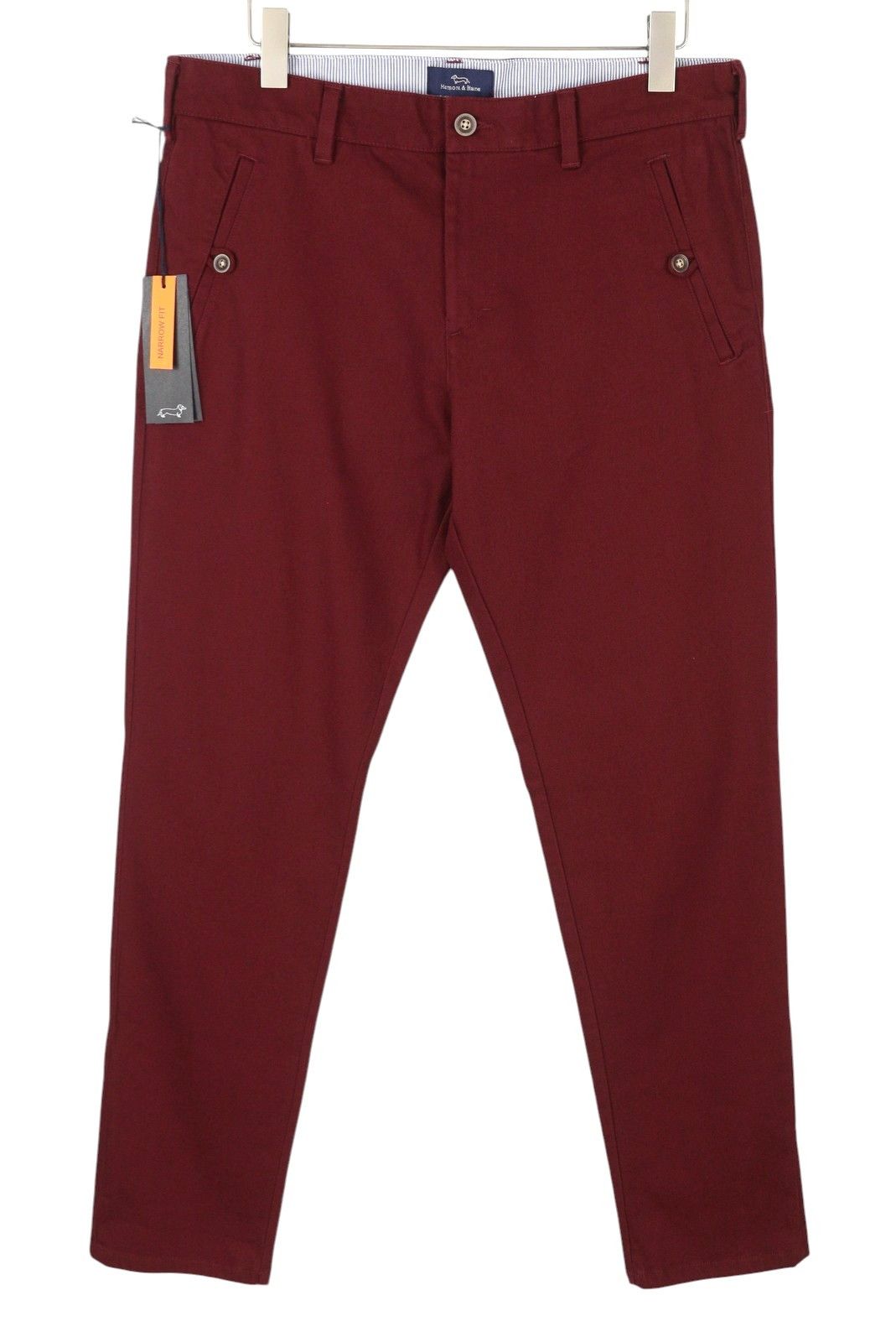Harmont & Blaine 50 W36 Burgundy Narrow Zip Fly Chino Trousers 89121 Size US 36 / EU 52 - 2 Thumbnail