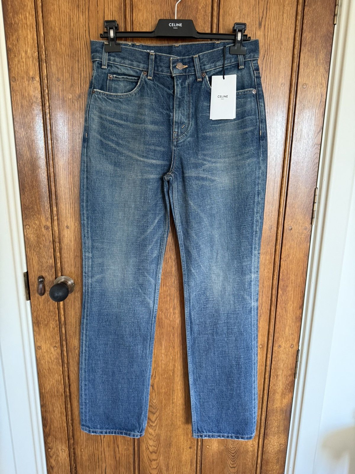Celine Celine Hedi Slimane Dark union wash Francoise jeans 29 $1200 Size US 29 - 1 Thumbnail