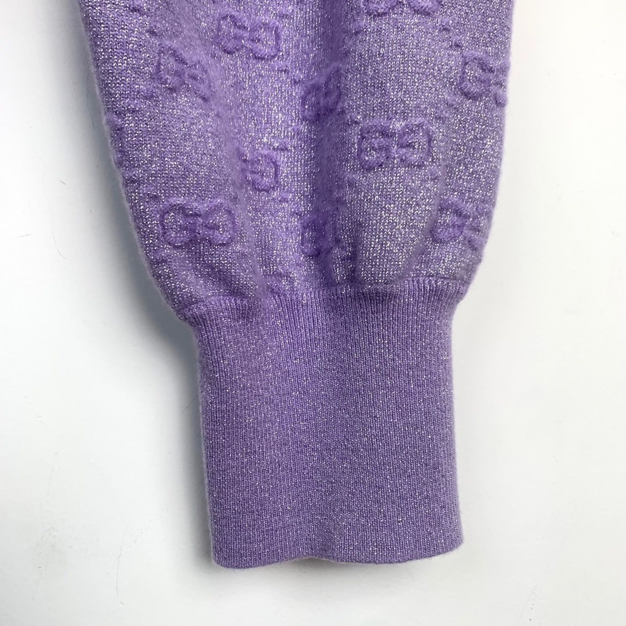 Gucci [Gucci] Monogram Print Purple Wool Knit Jogger Pants XS Size 28" / US 6 / IT 42 - 3 Thumbnail