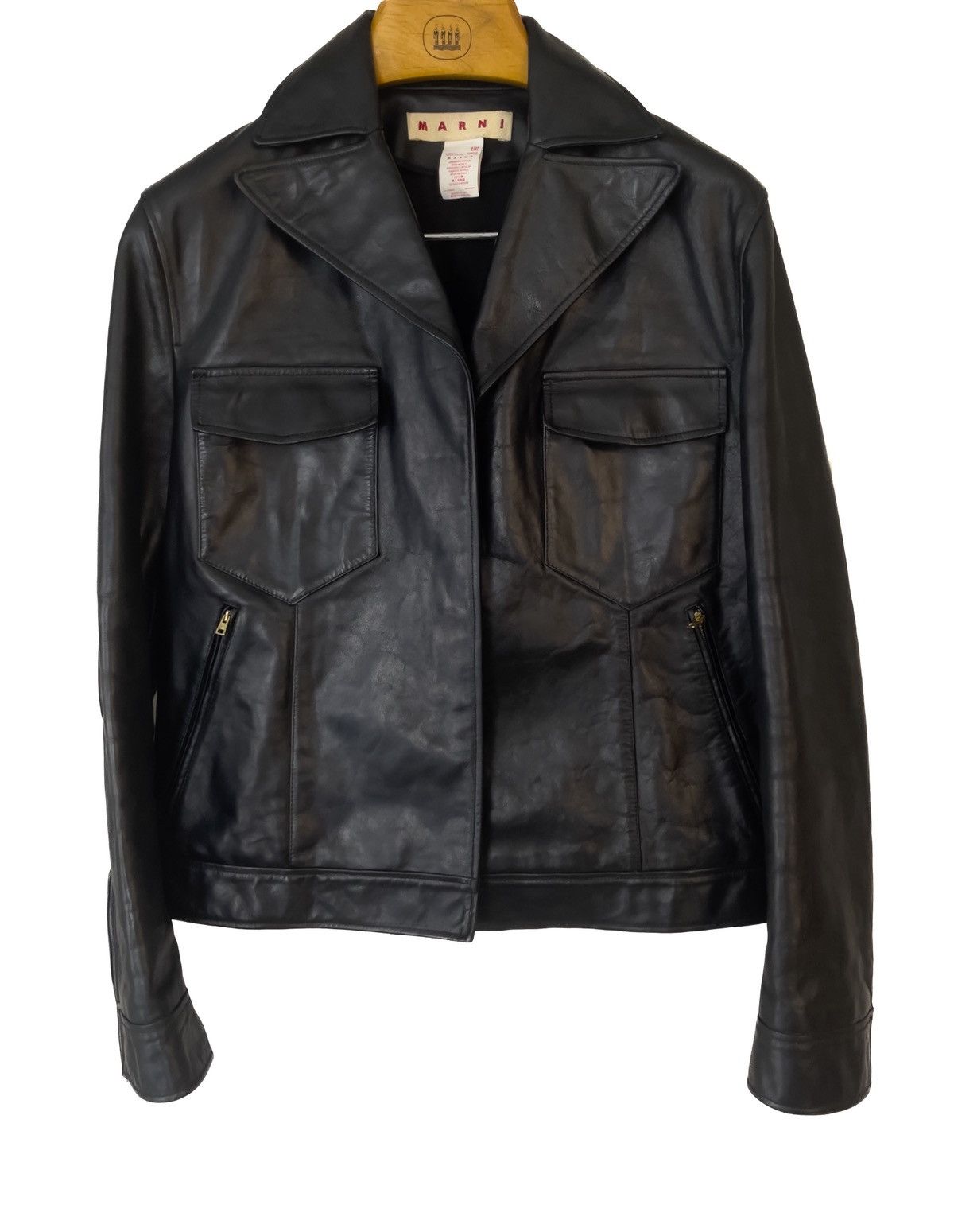 Marni Marni Leather Jacket, Ultra rare! Sz50 black calf leather Size US M / EU 48-50 / 2 - 1 Thumbnail