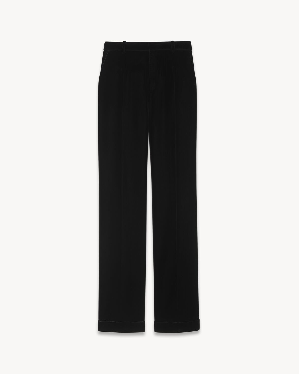 Saint Laurent Paris o1s1wg111124 Tailored Pants in Velvet in Black Size 28" / US 6 / IT 42 - 1 Thumbnail