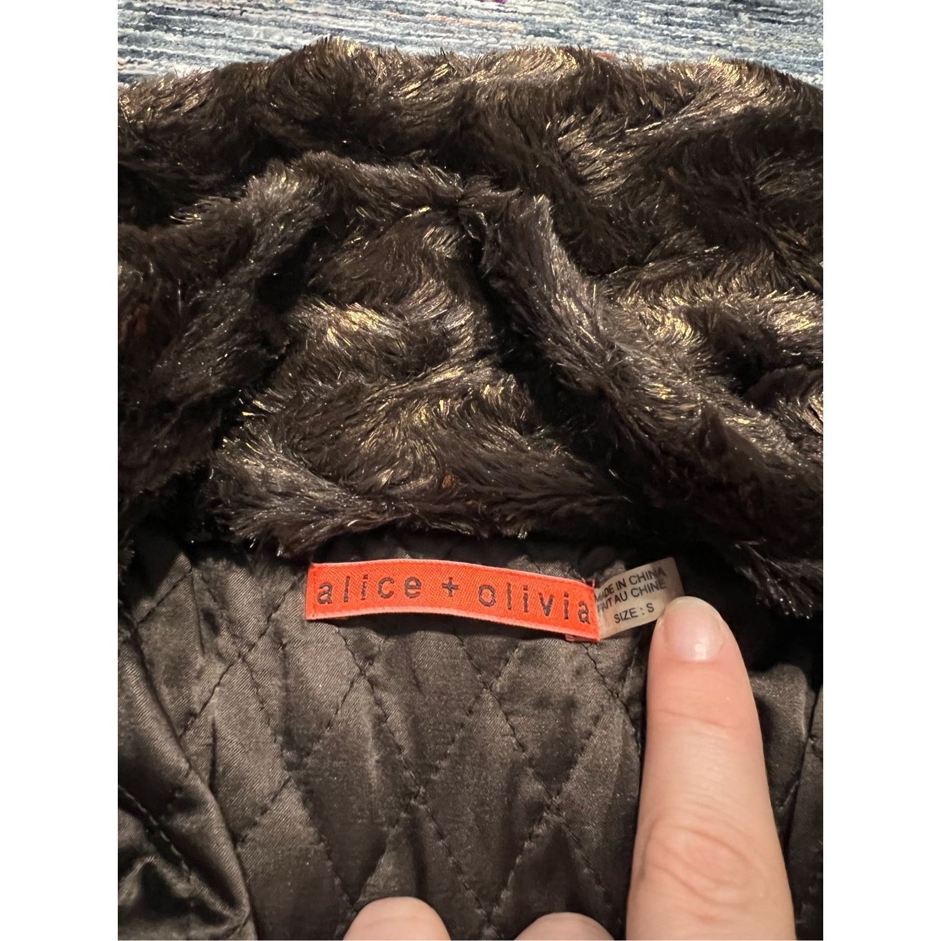 Alice + Olivia ALICE + OLIVIA Stacey Bendet Brown Copper Faux Fur Coat Jack Size S / US 4 / IT 40 - 5 Thumbnail