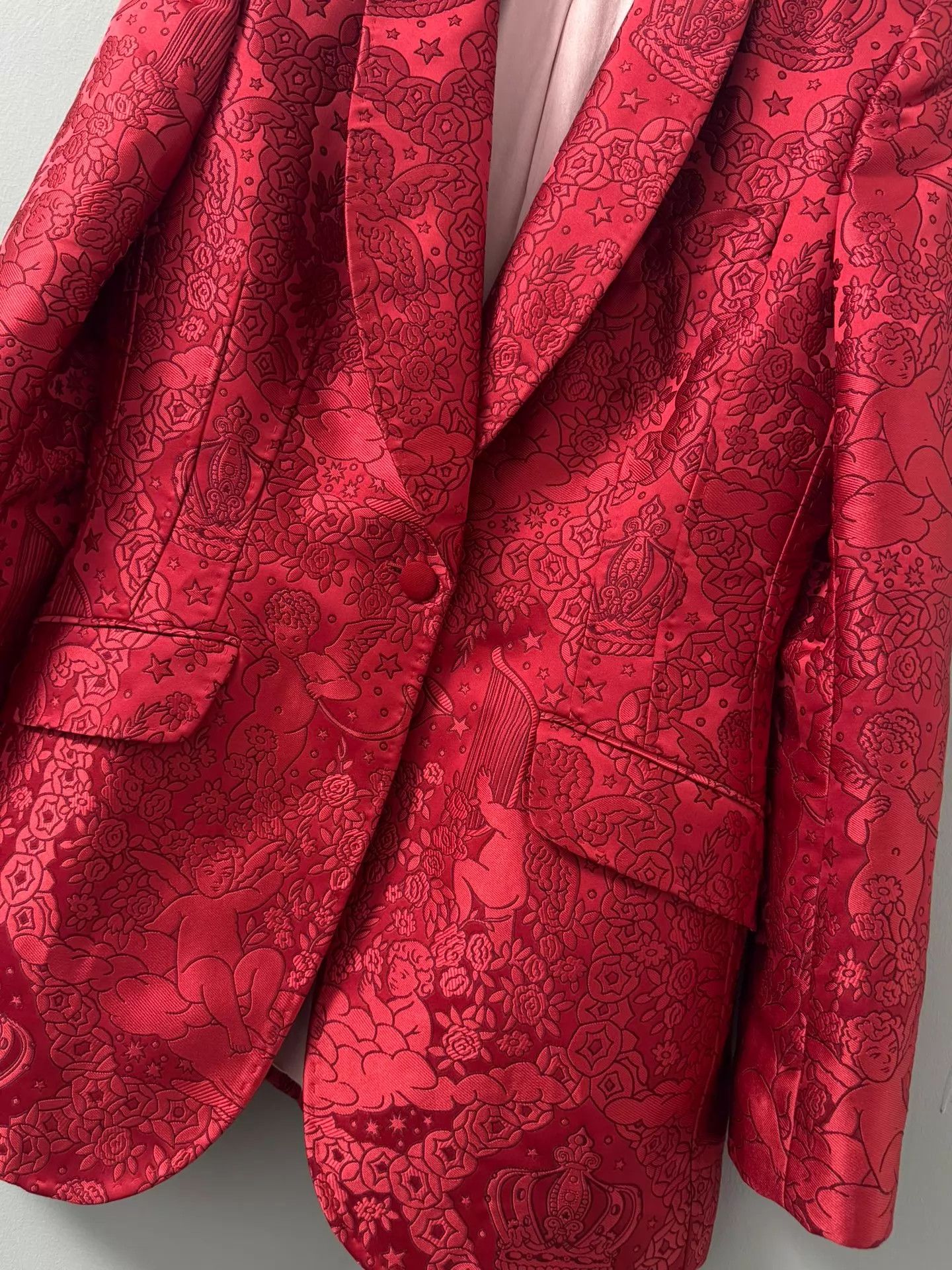 Dolce & Gabbana Dolce&Gabbana 18FW Angel Jacquard Silk Satin Blazer Size M / US 6-8 / IT 42-44 - 3 Thumbnail